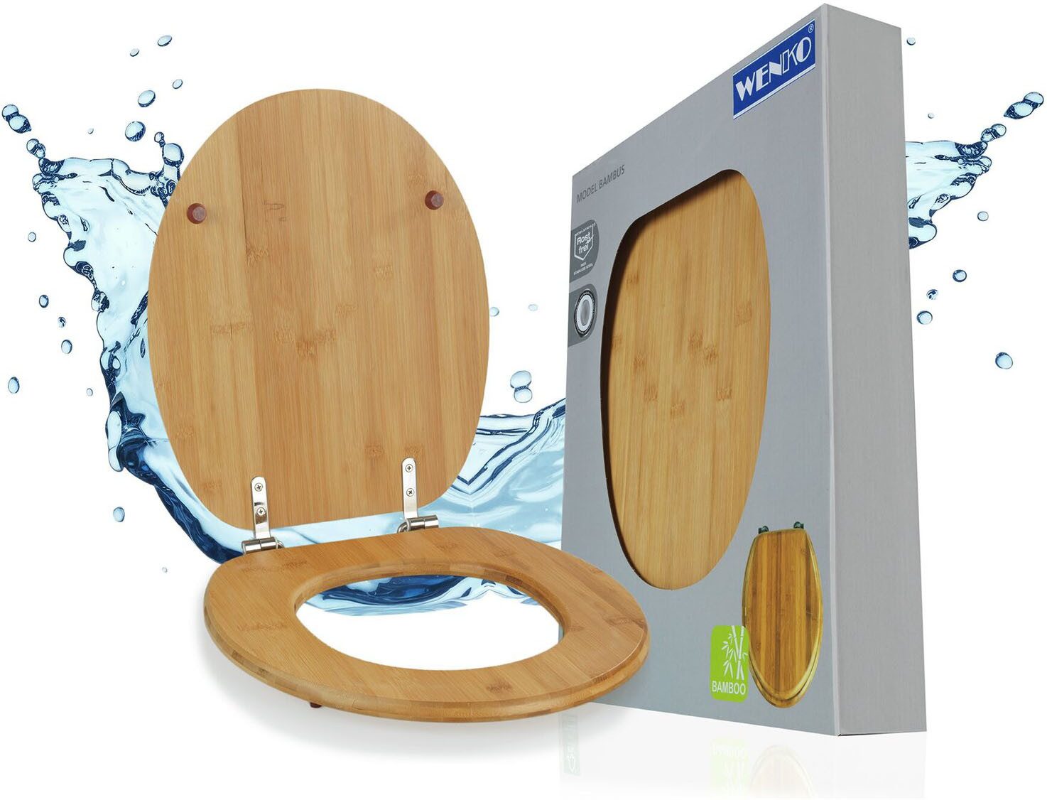 WENKO WC-Sitz Bambus Dunkel (1-St)