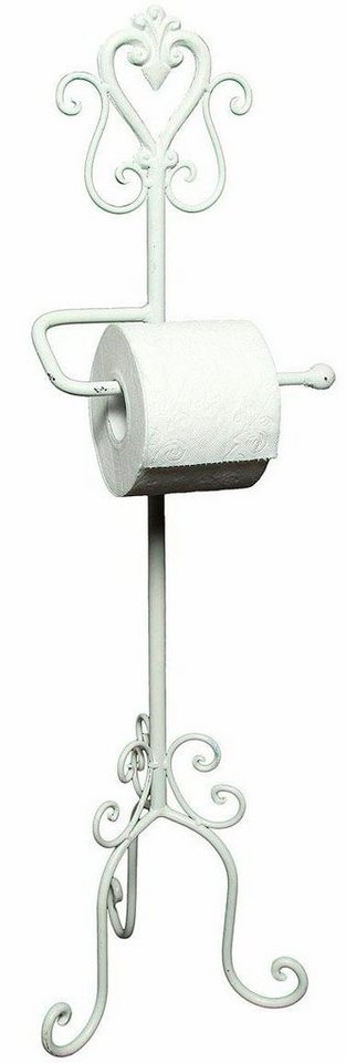 Ambiente Haus Toilettenpapierhalter Antik, weiß, Maße (B/T/H): 26/26/78 cm