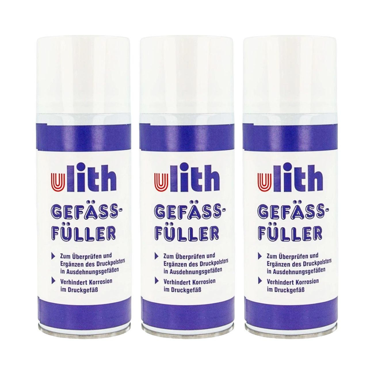Ulith Gefäßfüller 400 ml brennbar frei für Membran Allzweckreiniger (Set, [3-St. 3er Set Ausdehnungsgefäße)
