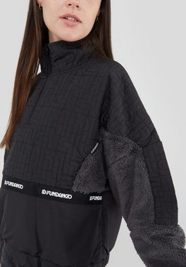 Fundango Sweatshirt Calypso hybrid pullover, fleece, stand up collar, windproof, zippered pocket