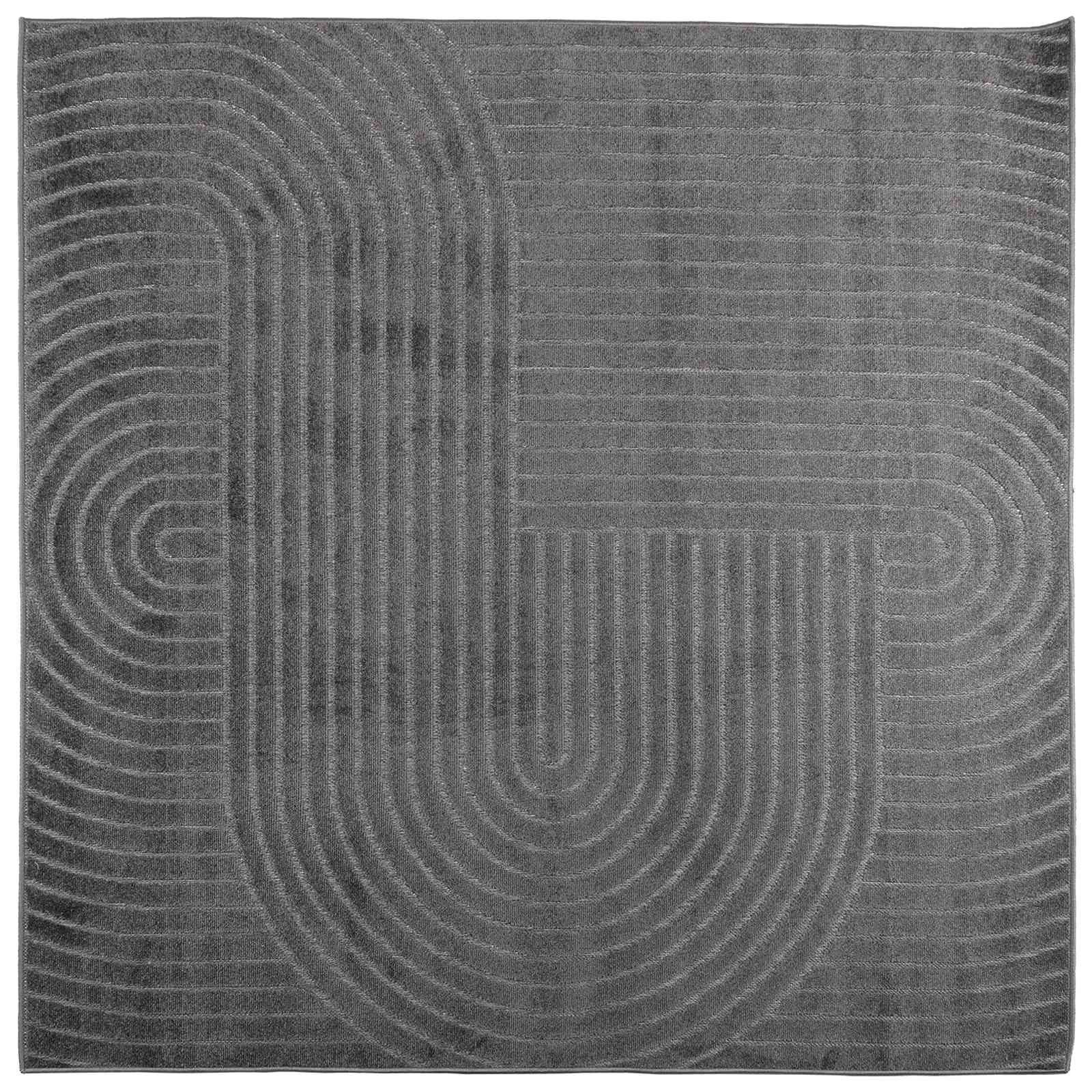 vidaXL Teppich Bereichsteppiche PALMERAS Anthrazit 240 x 240 cm Polyester, Quadratisch