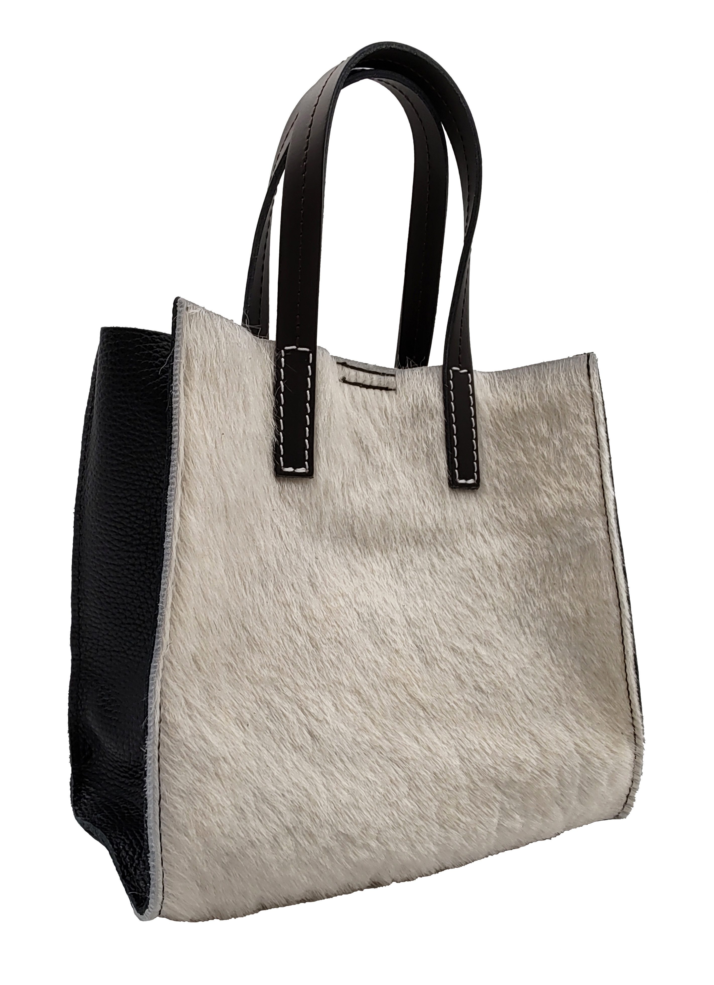 Der Trachtler Trachtentasche Handtasche Umhängetasche "Ellie", aus hochwertigem echtem Leder mit echtem Fell