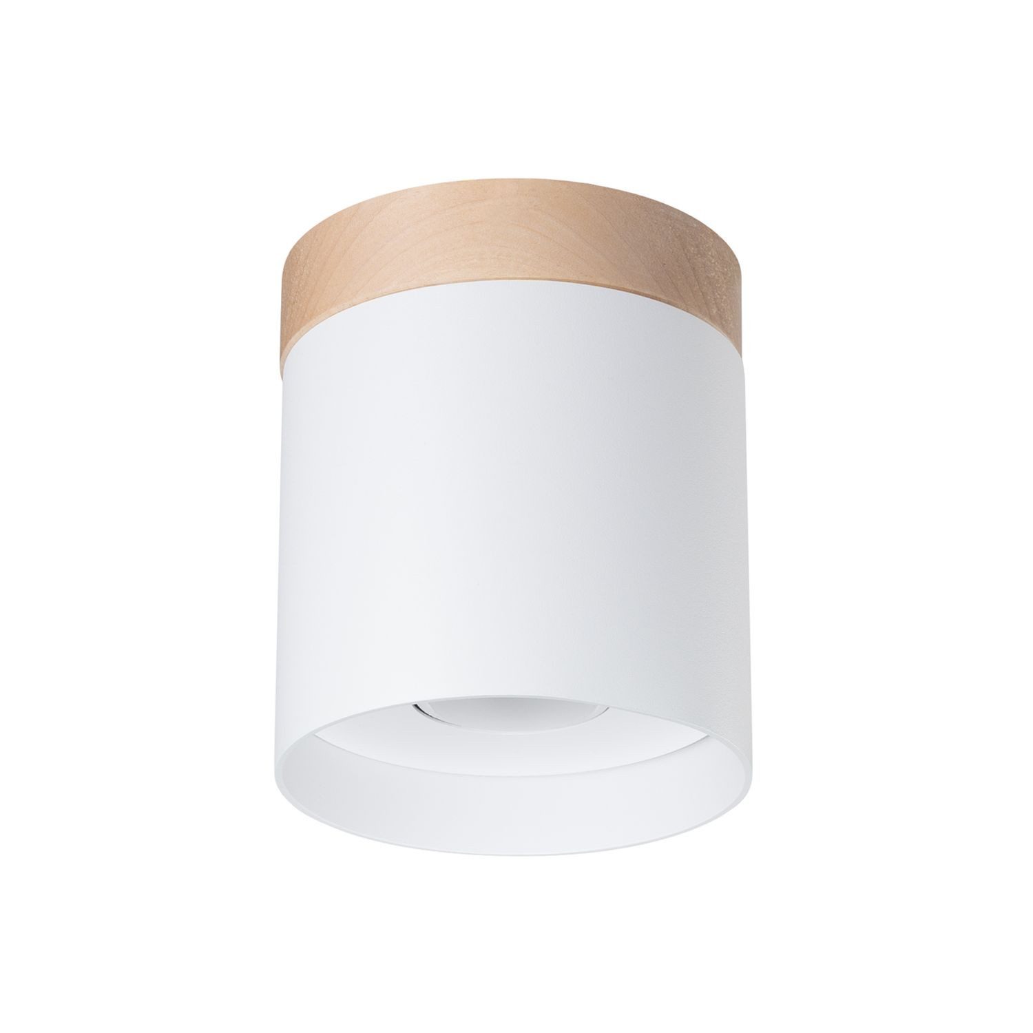 Licht-Erlebnisse Deckenleuchte IVAR, ohne Leuchtmittel, Holz Aluminium GU10 rund D: 12 cm Natur Weiß Skandinavisch