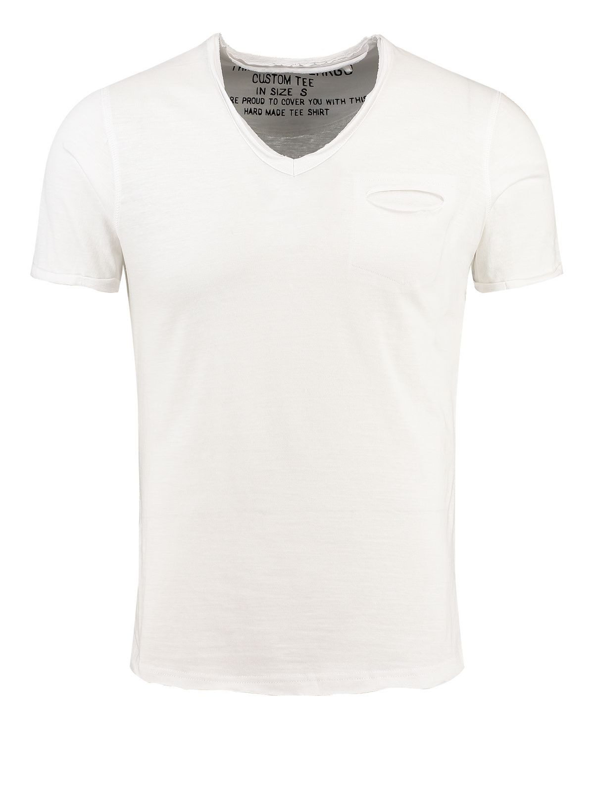 Key Largo T-Shirt Soda vintage Look uni Basic T00619 V-Ausschnitt unifarben kurzarm slim fit