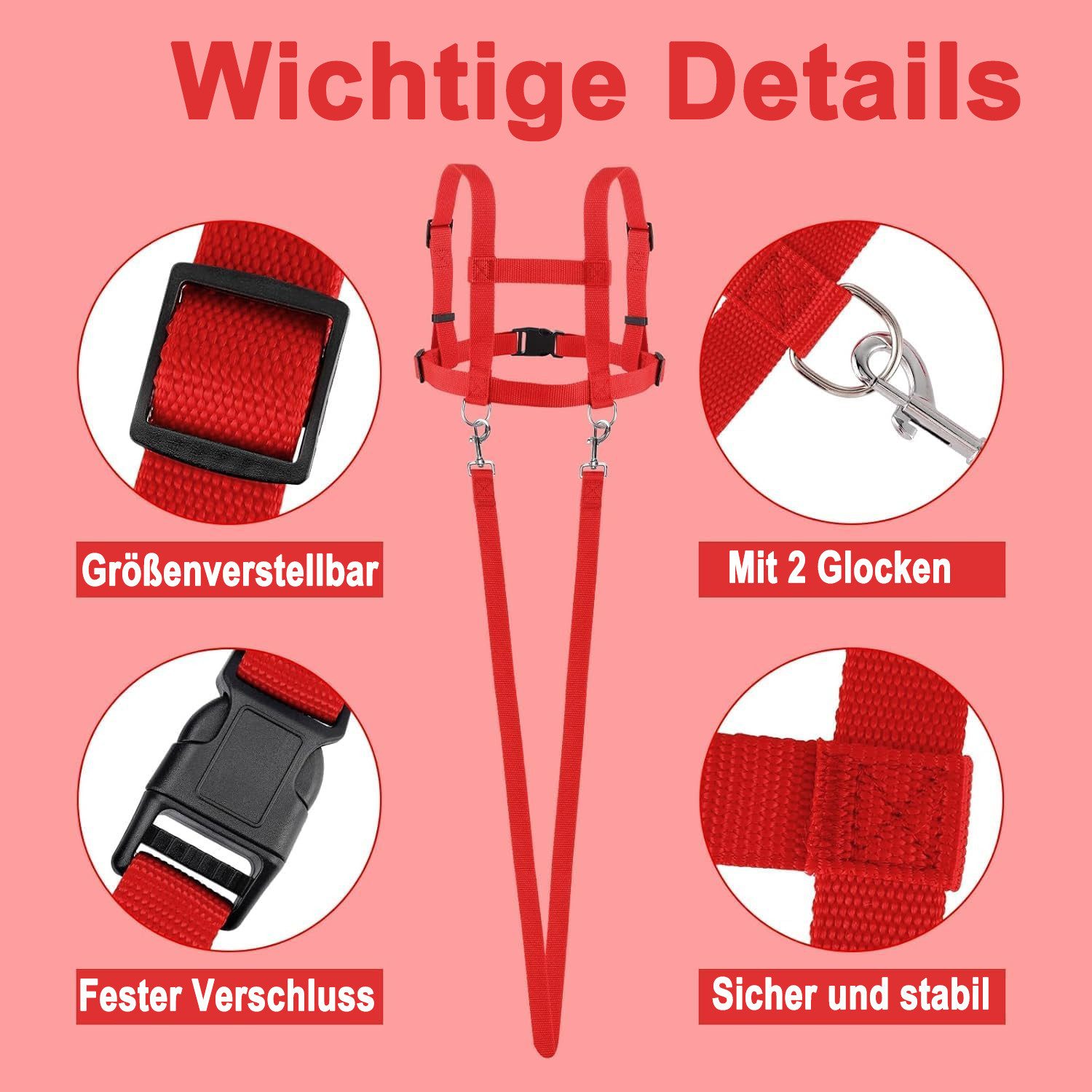 CLTYQ Spielzeug-Gartenset 2 Stück Pferdeleinen Rot Pferdegeschirr für Kinde günstig online kaufen