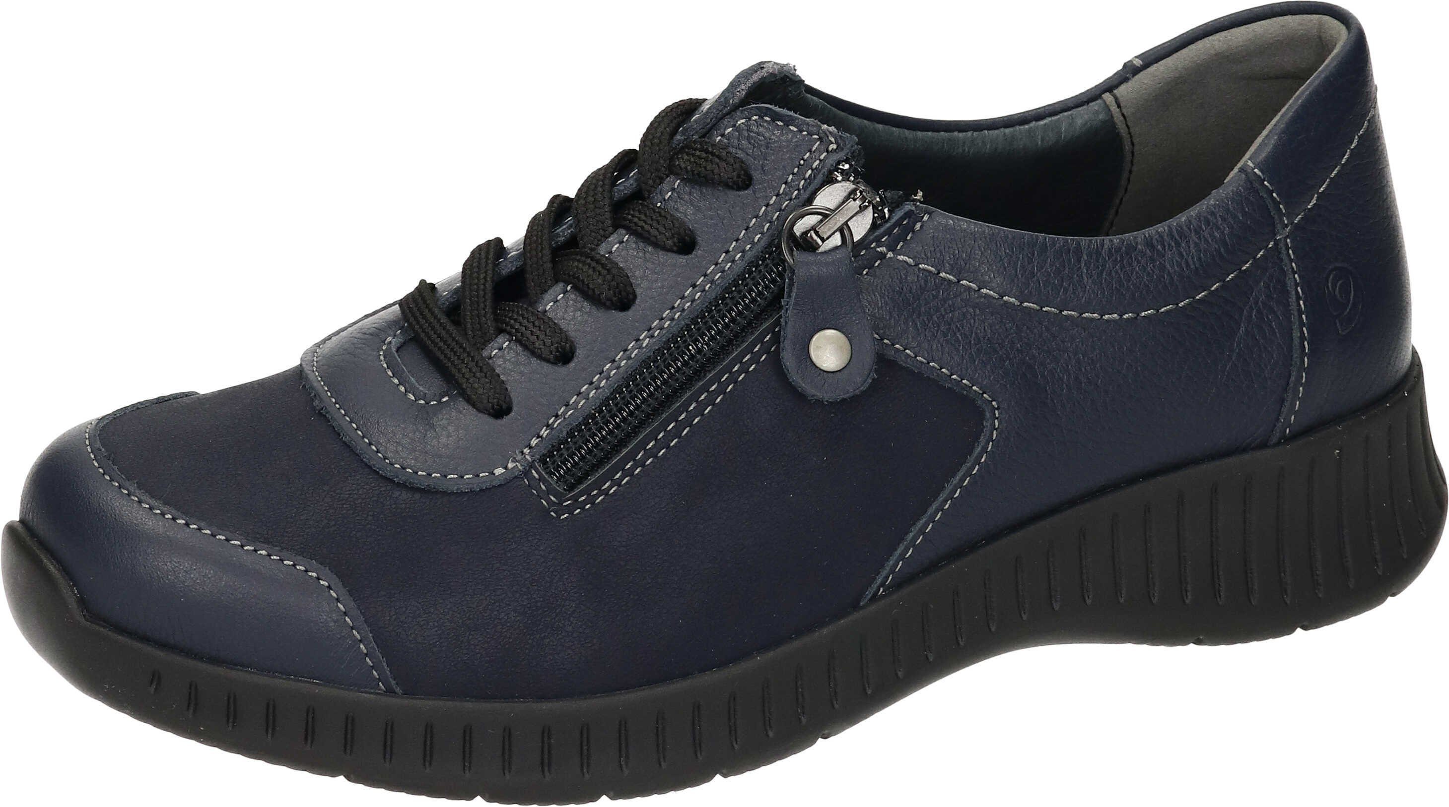 Schnürschuh Suave aus blau Stretch Material Schnürer