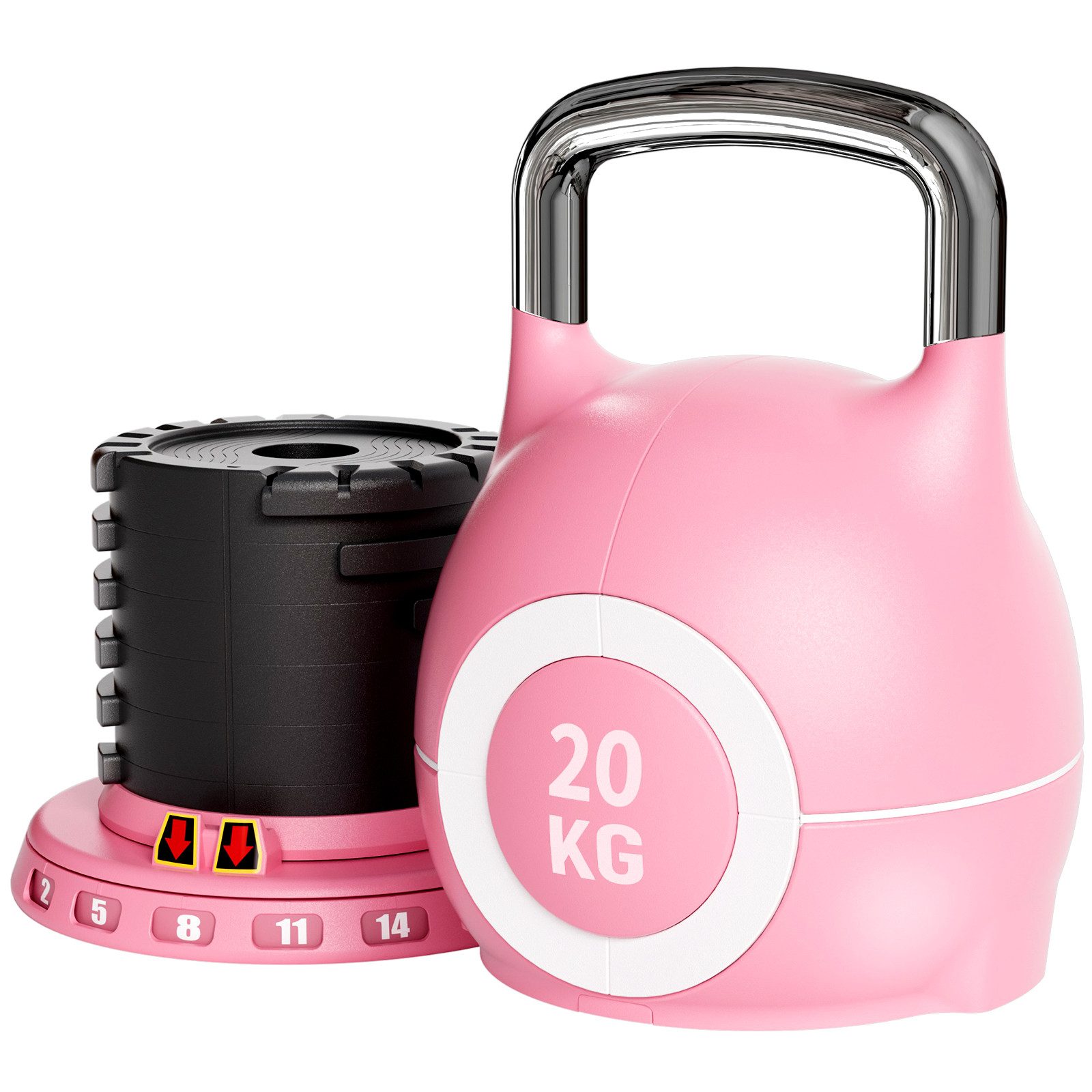 TLGREEN Kettlebell Verstellbare Kettlebell Set,7 in 1 Kugelhantel, (mit massivem Aluminiumgriff Hanteln), für Heimtraining und Fitness