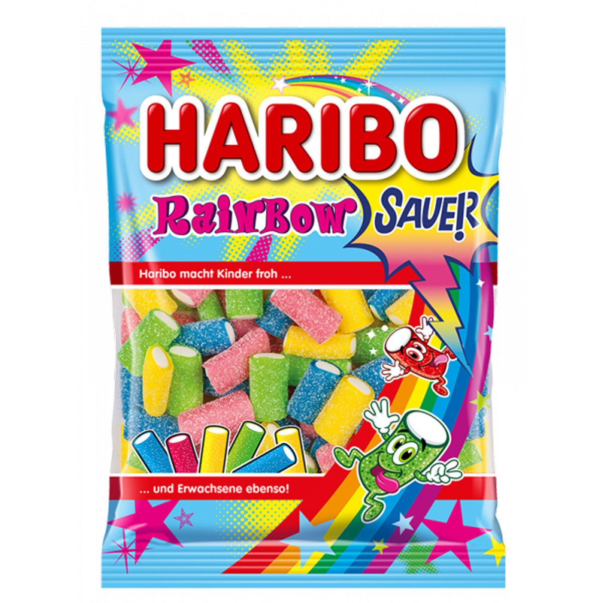 HARIBO Süßigkeit, Haribo Rainbow Fizz Gummibärchen Weingummi Fruchtgummi Sauer 160g
