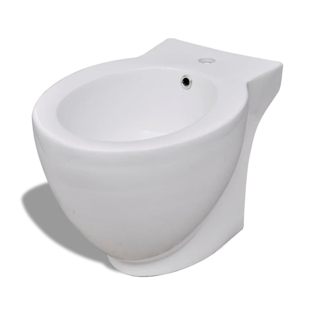 Bidet Runder Bidetständer Weiß Hochwertige Keramik