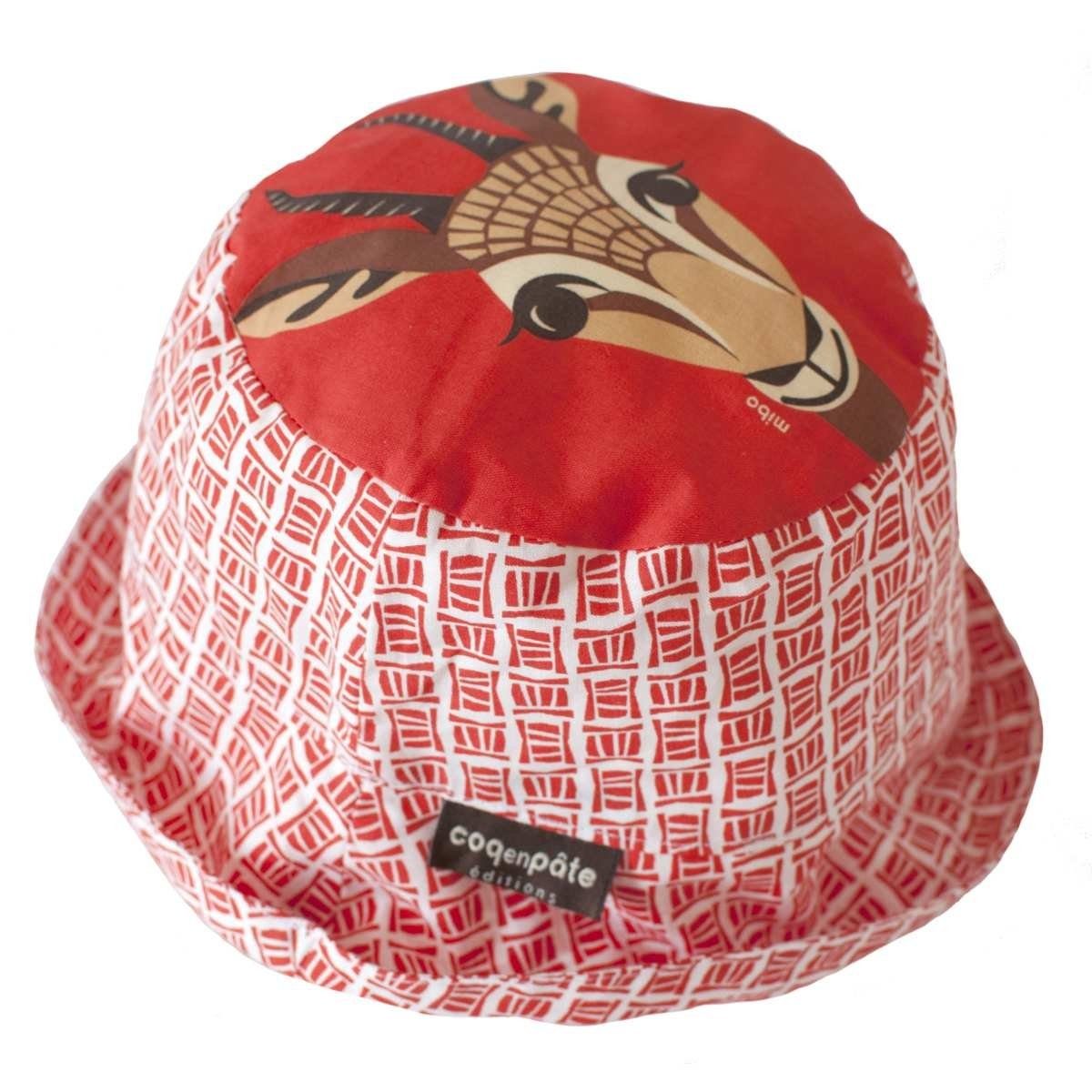 COQ EN PATE Sonnenhut Farbenfroher Kinder-Hut mit Tiermotiven und Mustern Sonnenschutz Gazelle - Größe: M