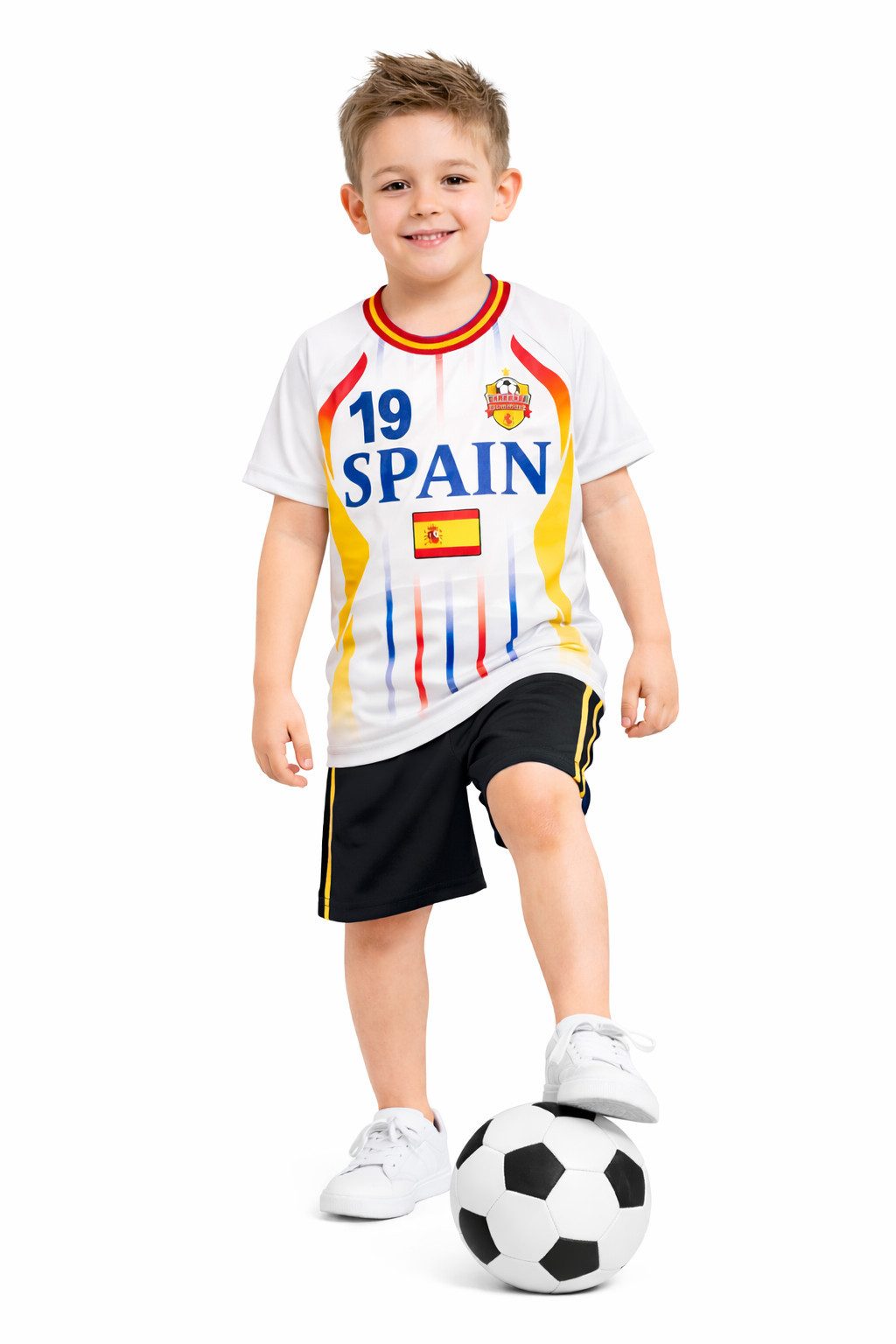 Fashion Boy Fußballtrikot Fußball Fan Set Spanien, Spain, Trikot + Shorts, JS177e (Set)