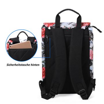 TAN.TOMI Freizeitrucksack Rucksack Damen Elegant Daypack Wasserdichter Tagesrucksack, mit Laptopfach 15.6Zoll & Anti Diebstahl Tasche für Reise, Uni, Schule