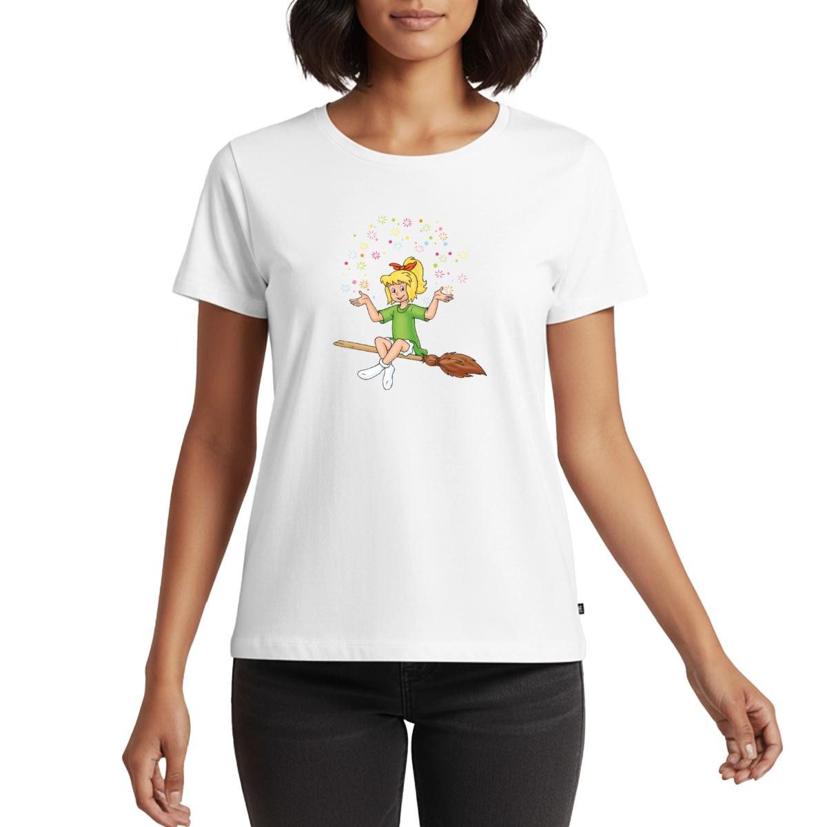 Spreadshirt T-Shirt Bibi Blocksberg Sitzt Auf Kartoffelbrei Frauen Premium T-Shirt (1-tlg)
