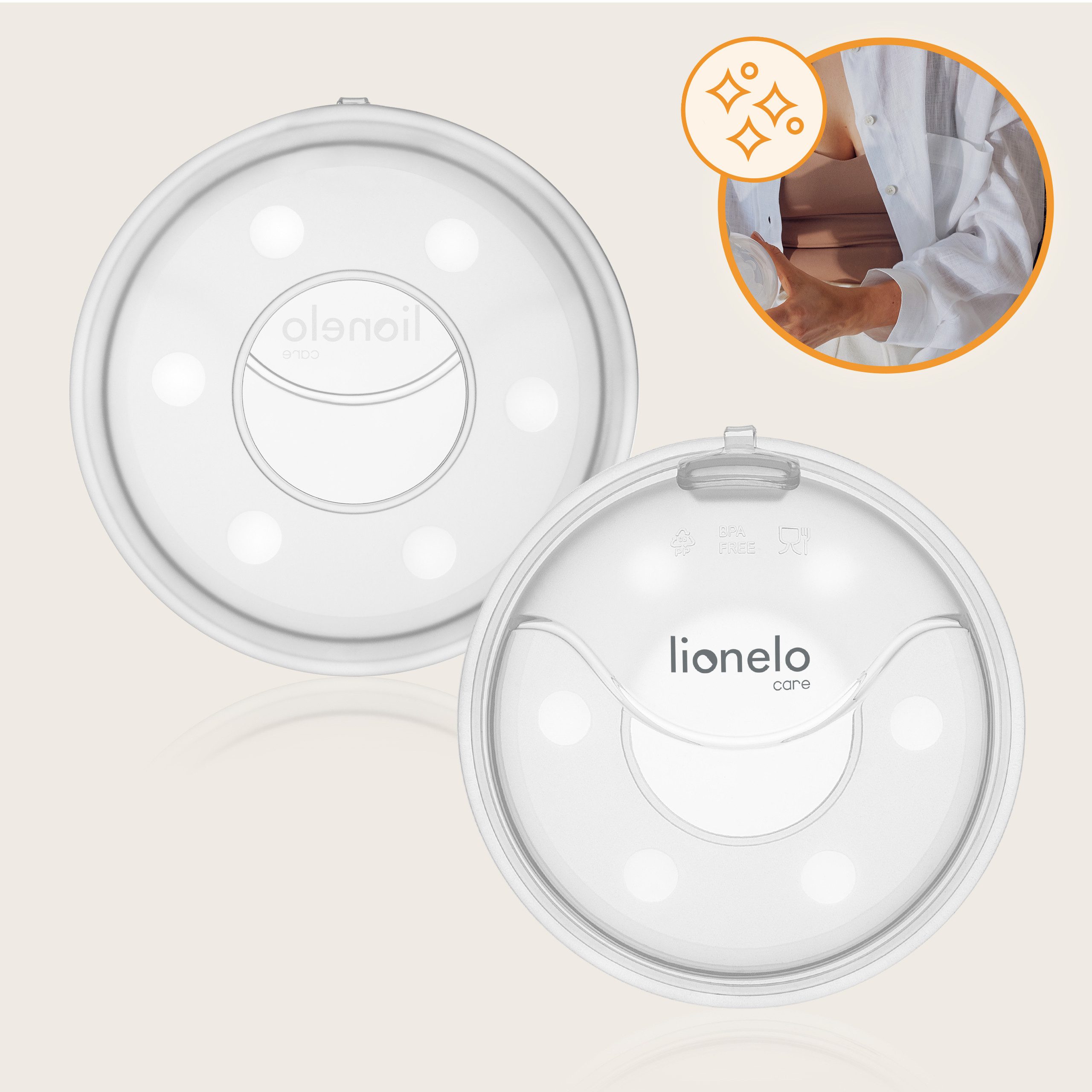 lionelo Milchbehälter MILKY PLUS, 2er-Set/40 ml pro Stück/Etui/leicht/sterilisierbar