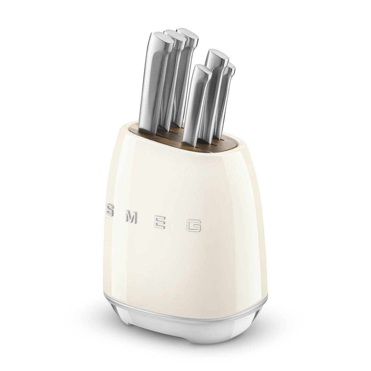 Smeg Messerblock KBSF02CR Messerblock-Set (6 tlg) Gehäuse: Carbonstahl 50s Style Creme (6tlg) – Bild 3 von 5