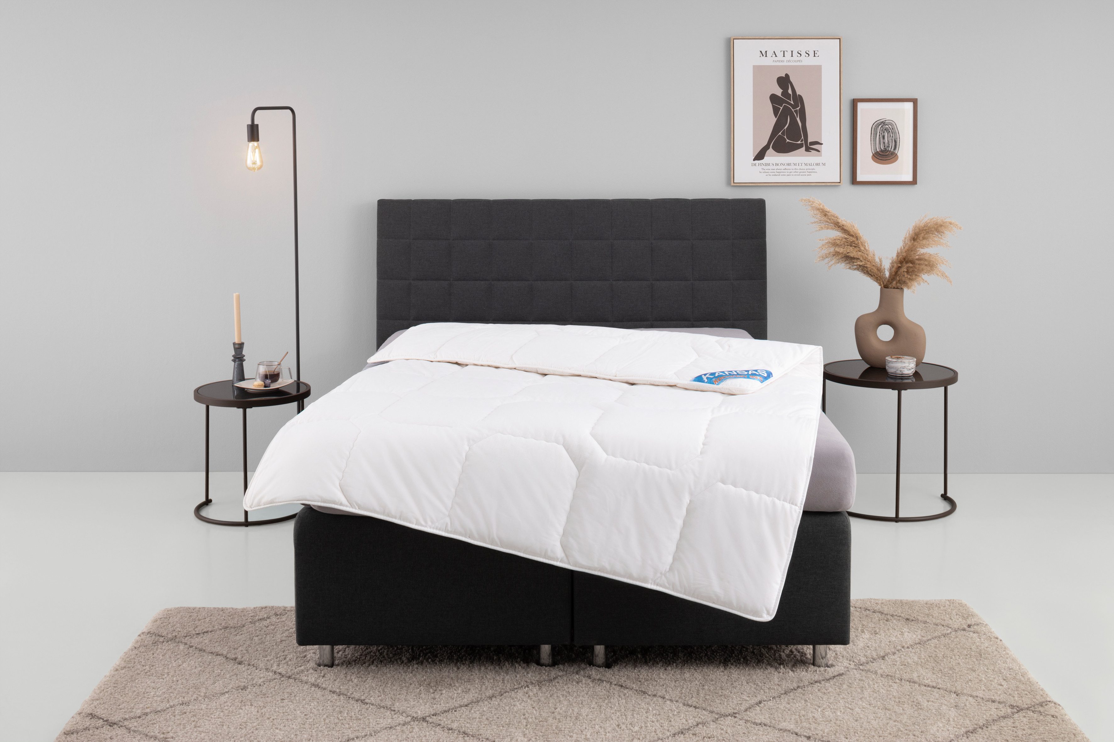 fan Baumwollbettdecke Kansas, Bettdecken für Sommer und Winter, Decke, Füllung: 100% Baumwolle, Bezug: 100% Baumwolle, Bettdecke 135x200 cm, 155x220 cm und weiteren Größen, Made in Germany