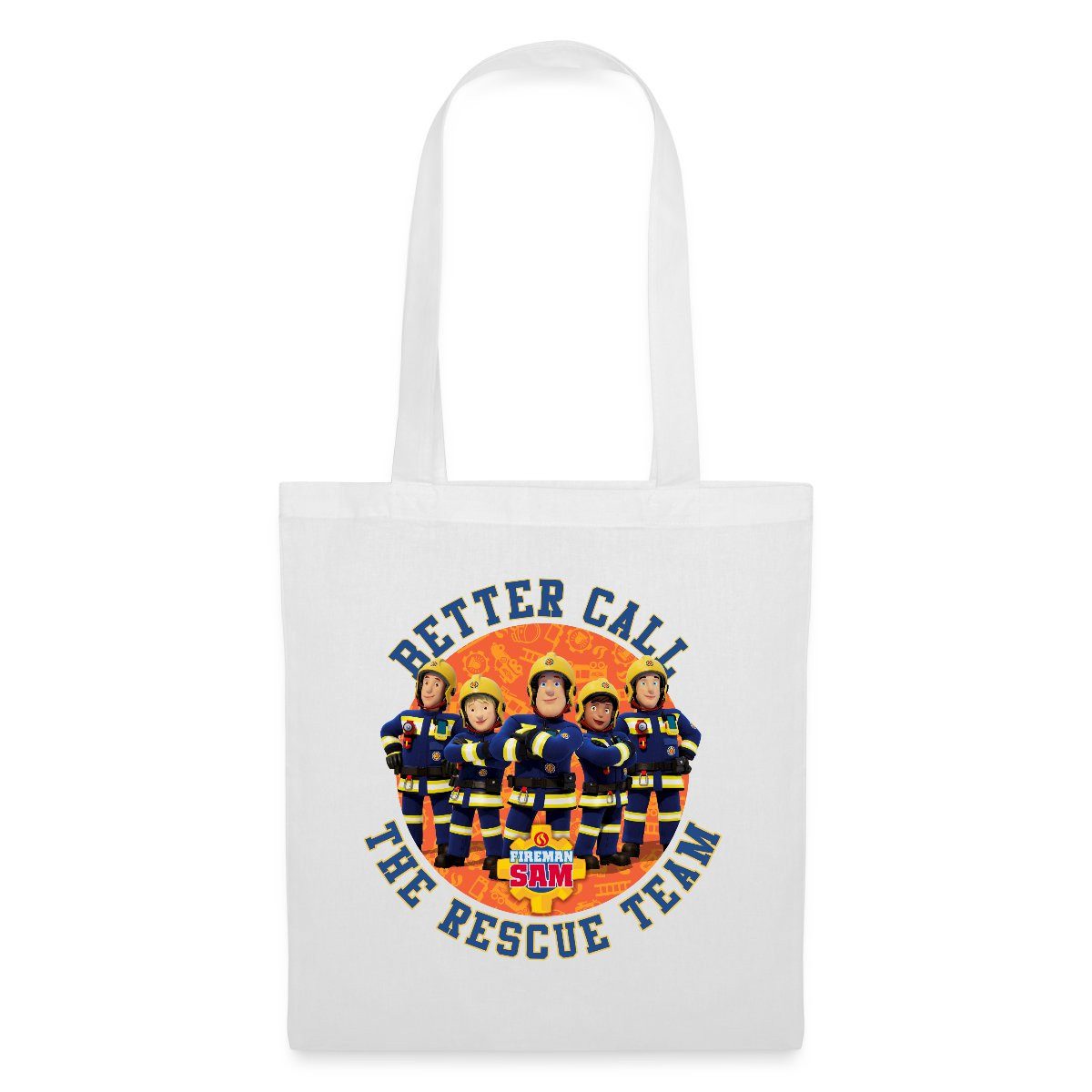 Spreadshirt Henkeltasche Feuerwehrmann Sam™ Better Call The Rescue Team Stoffbeutel (1-tlg)