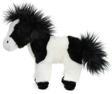 Uni-Toys Kuscheltier Pferd schwarz-weiß, stehend - 19 cm oder 23 cm (Höhe) - Plüschtier, zu 100 % recyceltes Füllmaterial