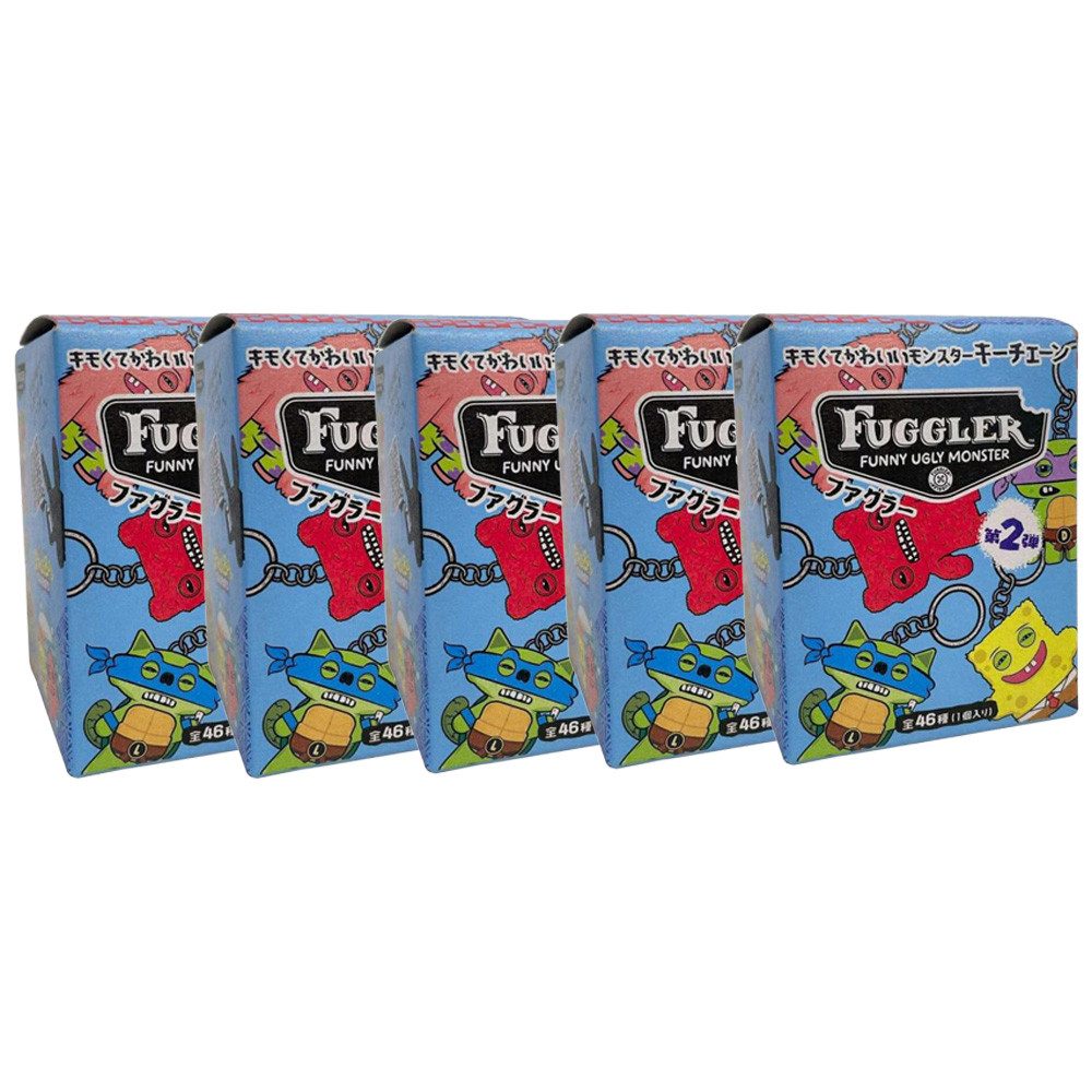 Fuggler Sammelfigur Fuggler Schlüsselanhänger JPN Edition in Blind Box 5er Bundle, 6,5 cm