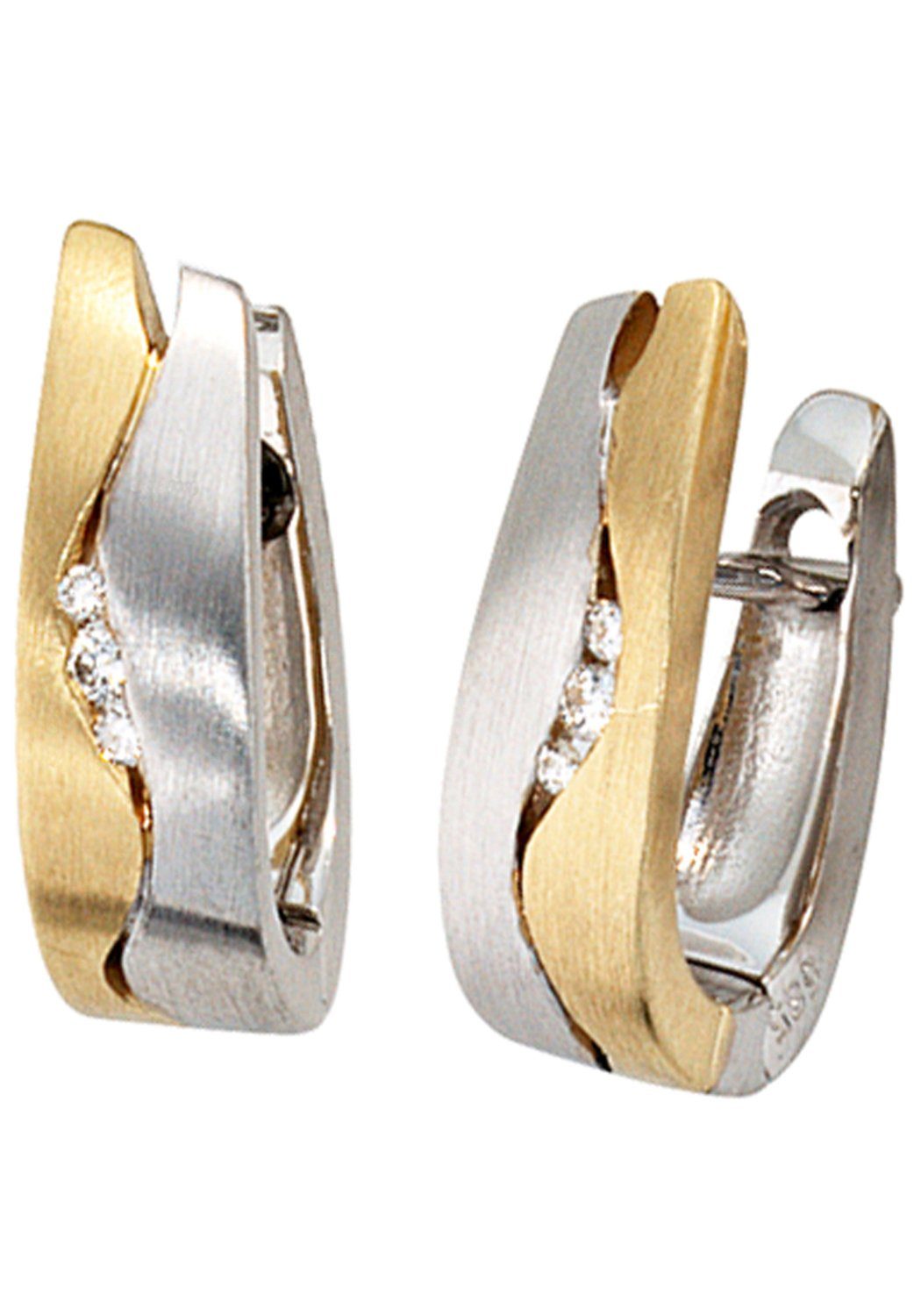 JOBO Paar Creolen, 585 Gold bicolor mit 6 Diamanten online kaufen | OTTO