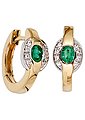 JOBO Paar Creolen, 585 Gold bicolor mit 16 Diamanten und Smaragd, Bild 1