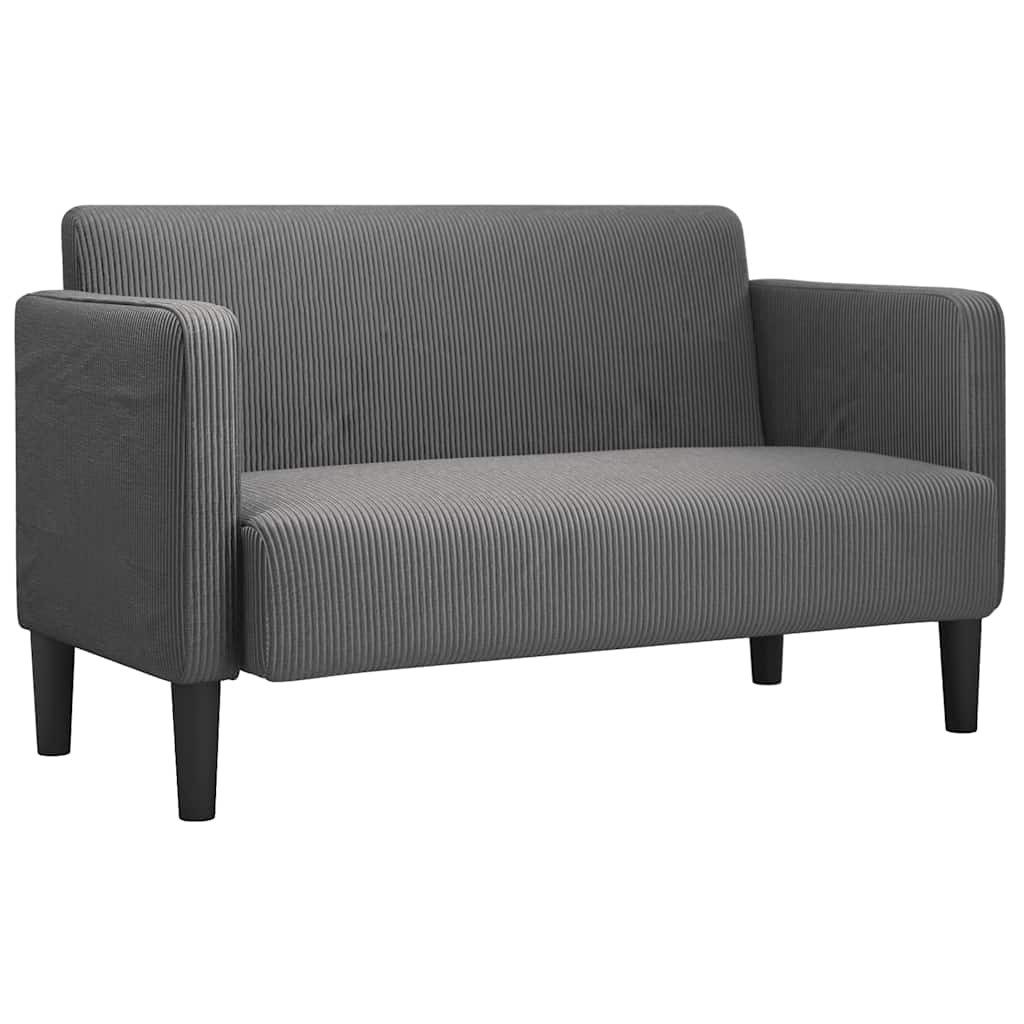 vidaXL Sofa Zweisitzer-Sofa Dunkelgrau 109 cm Cordstoff, 1 Teile