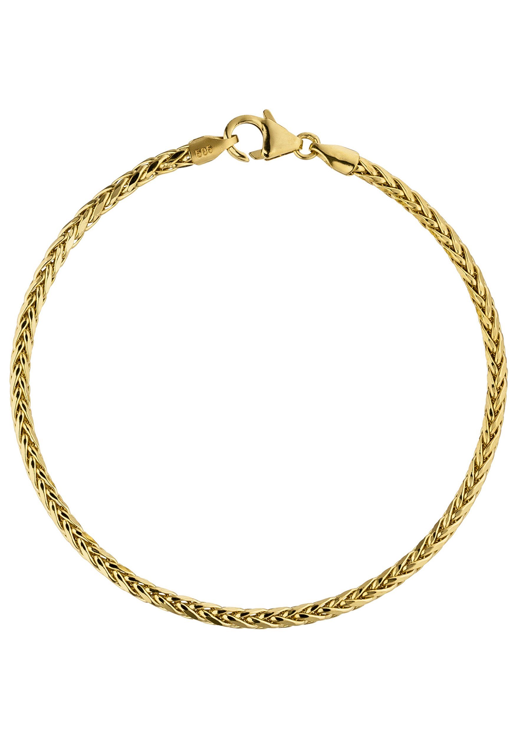 Damen Schmuck JOBO Goldarmband, Zopfarmband 585 Gold 19 cm
