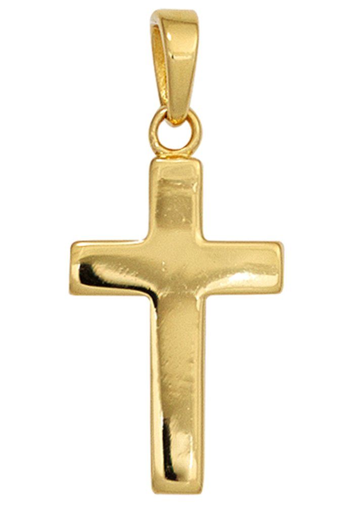 Damen Schmuck JOBO Kreuzanhänger Anhänger Kreuz, 925 Silber vergoldet