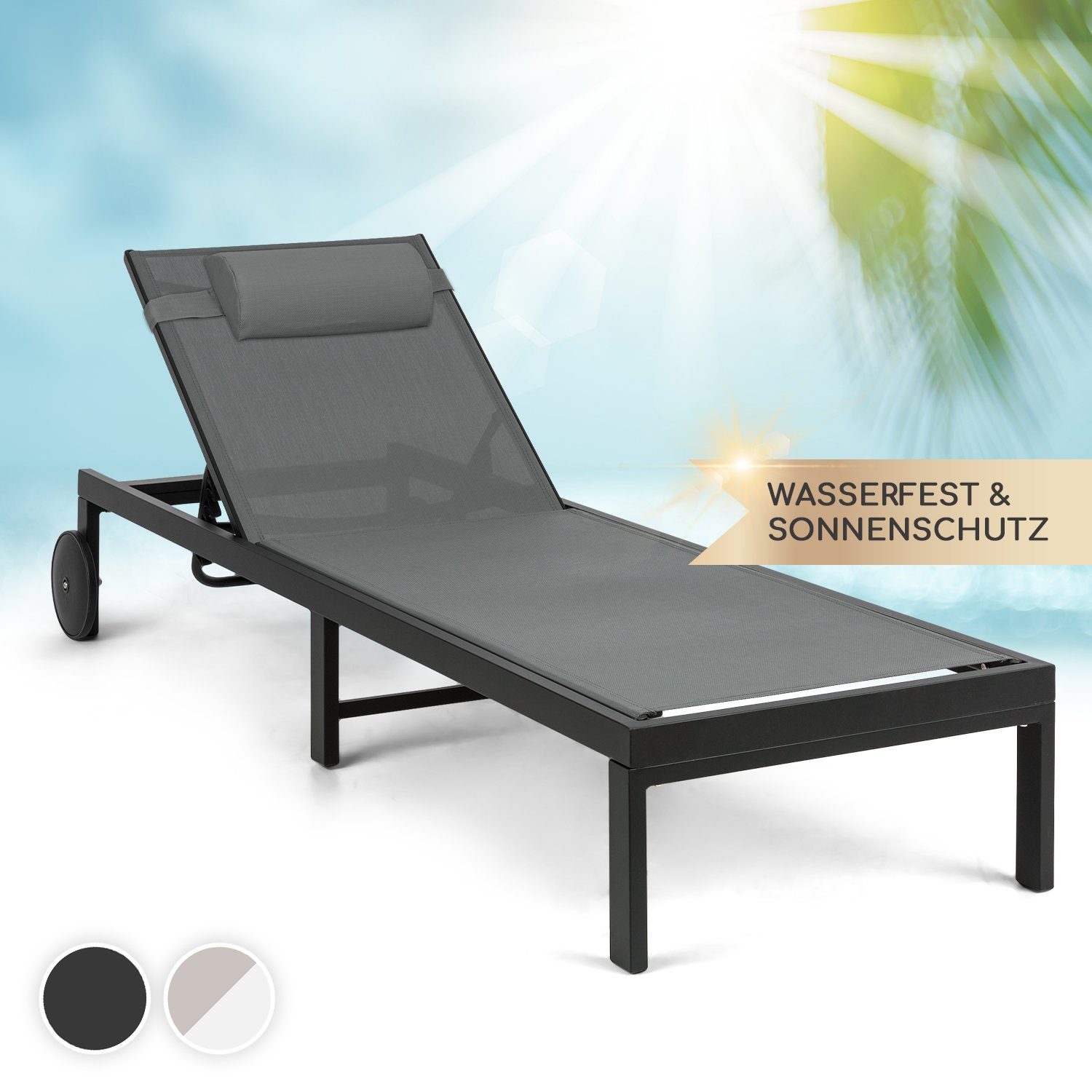 blumfeldt Gartenliege, Set, Sonnenliegen für den Garten Balkon mit