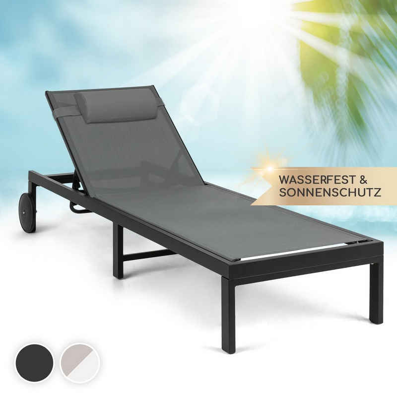 blumfeldt Gartenliege Lucca Lounger Liegestuhl, Set, Sonnenliegen für den Garten Balkon mit Rollen Outdoor
