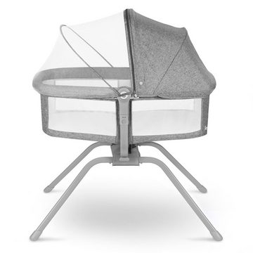 lionelo Baby-Reisebett MALIN GREY CONCRETE, 3in1 0-9kg SCHNELLE MONTAGE LockGuard