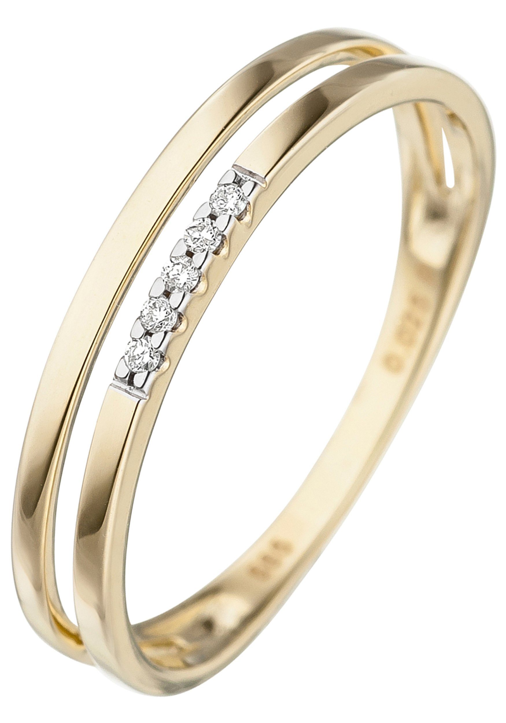 JOBO Diamantring, 585 Gold mit 5 Diamanten kaufen | OTTO