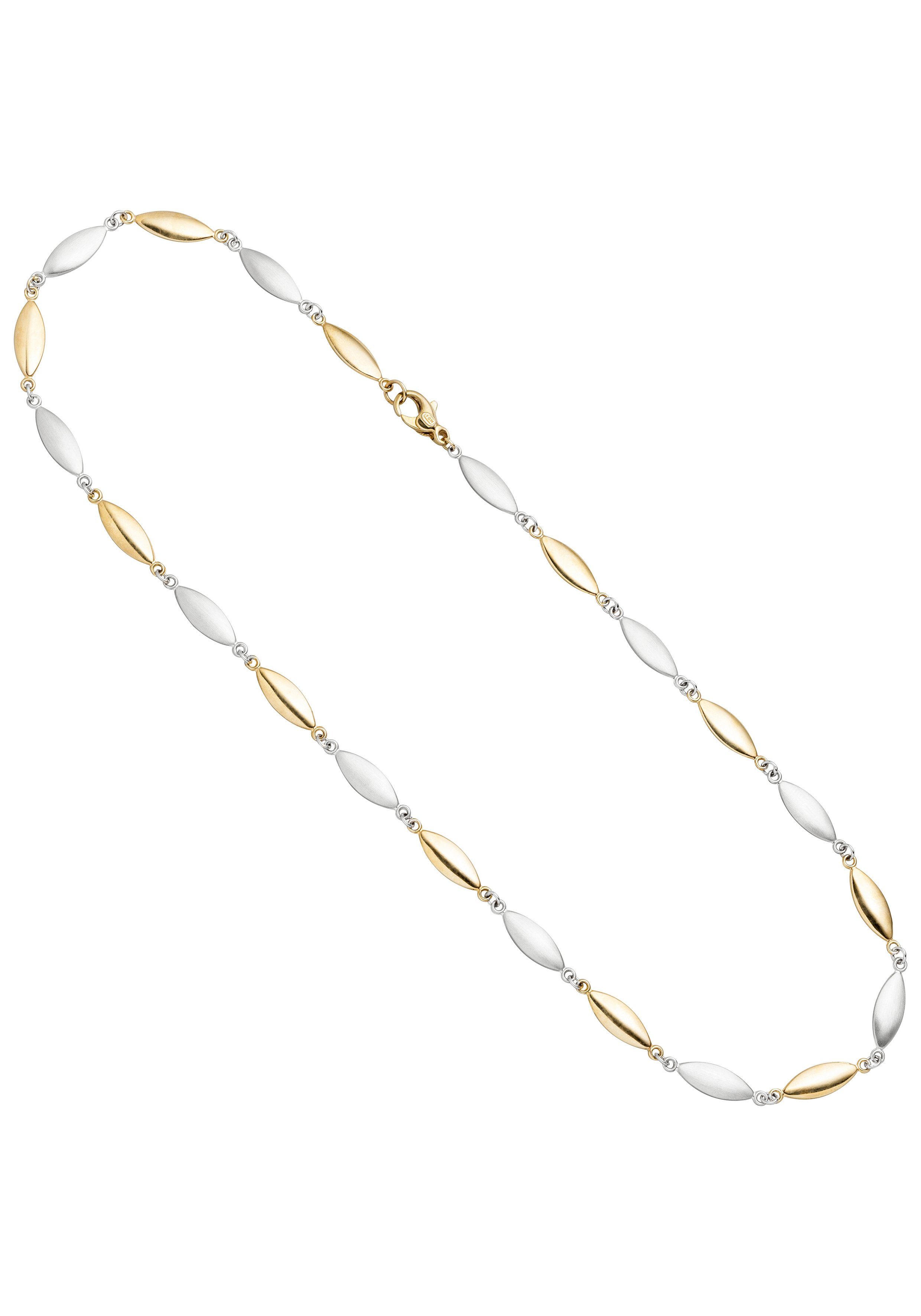 2 mm Goldkette 585 rose/weiß echt Gold Zopfkette Halskette 14Kt 45 cm zweifarbig 