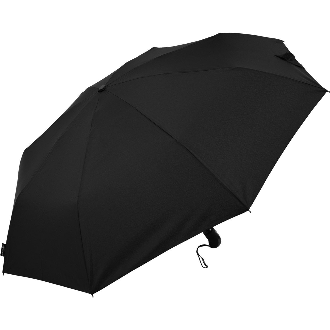 Knaufgriff schwarz für Impliva der miniMAX® Begleiter Herren in Auf-Zu-Automatik zuverlässige den Holzoptik, Taschenregenschirm
