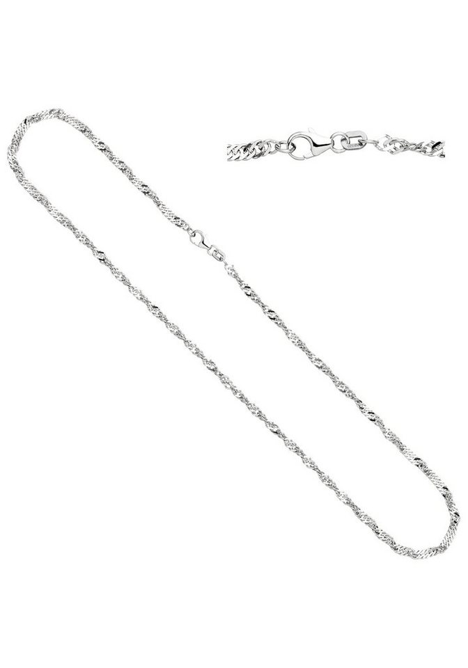Halskette Kette Singapur Silber 925 rhodiniert 2,5 mm breit