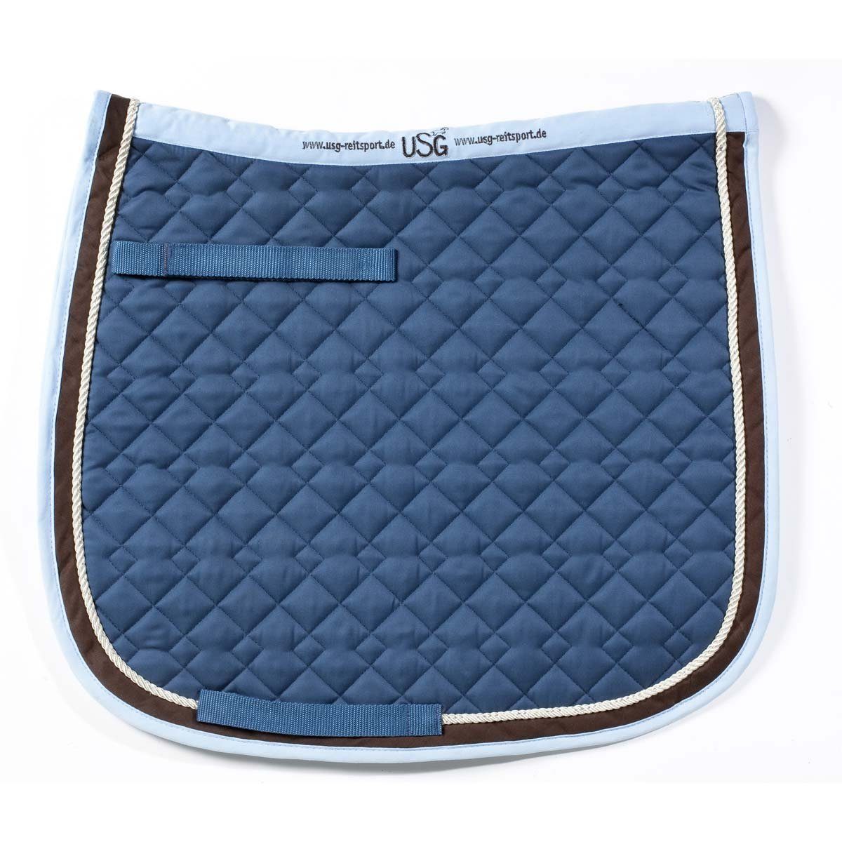 USG Schabracke Baumwollschabracke Dressur - petrol/beige/braun/hellblau - Pony, petrol/beige/braun/hellblau - Pony