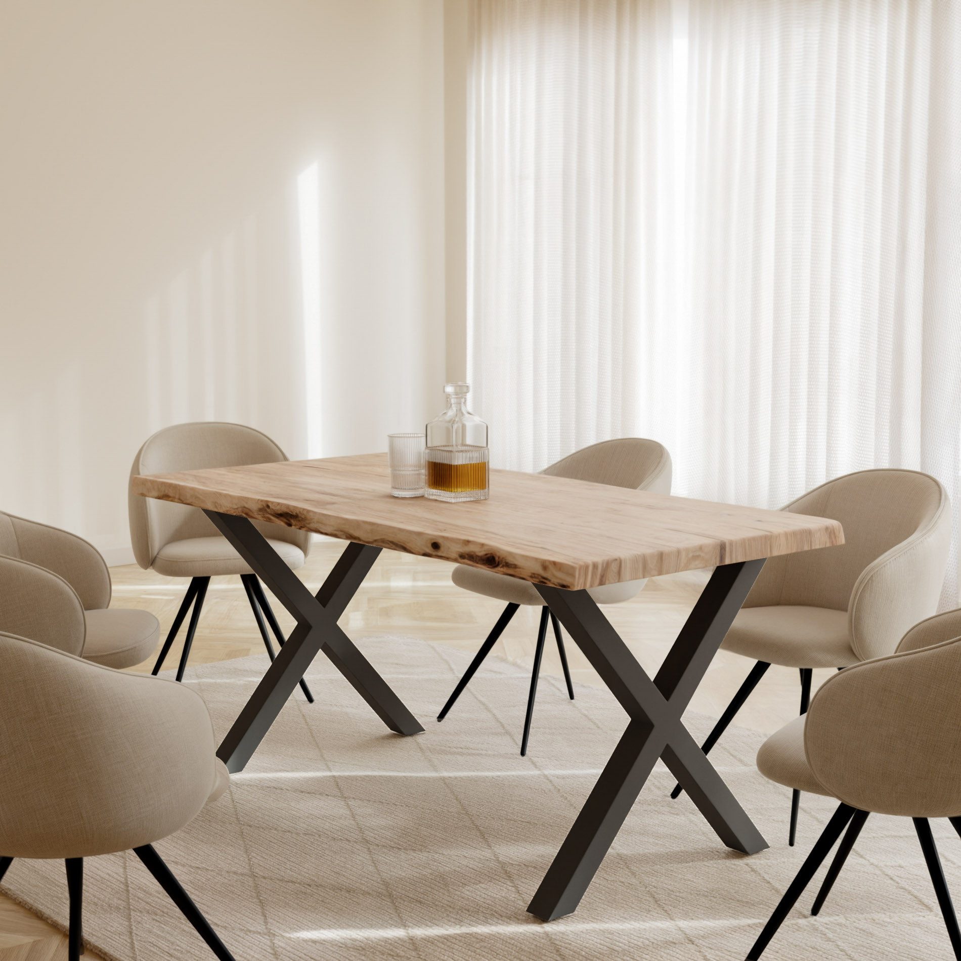 Liadomo Baumkantentisch Helsinki, natürliche Baumkante, Massivholztischplat günstig online kaufen