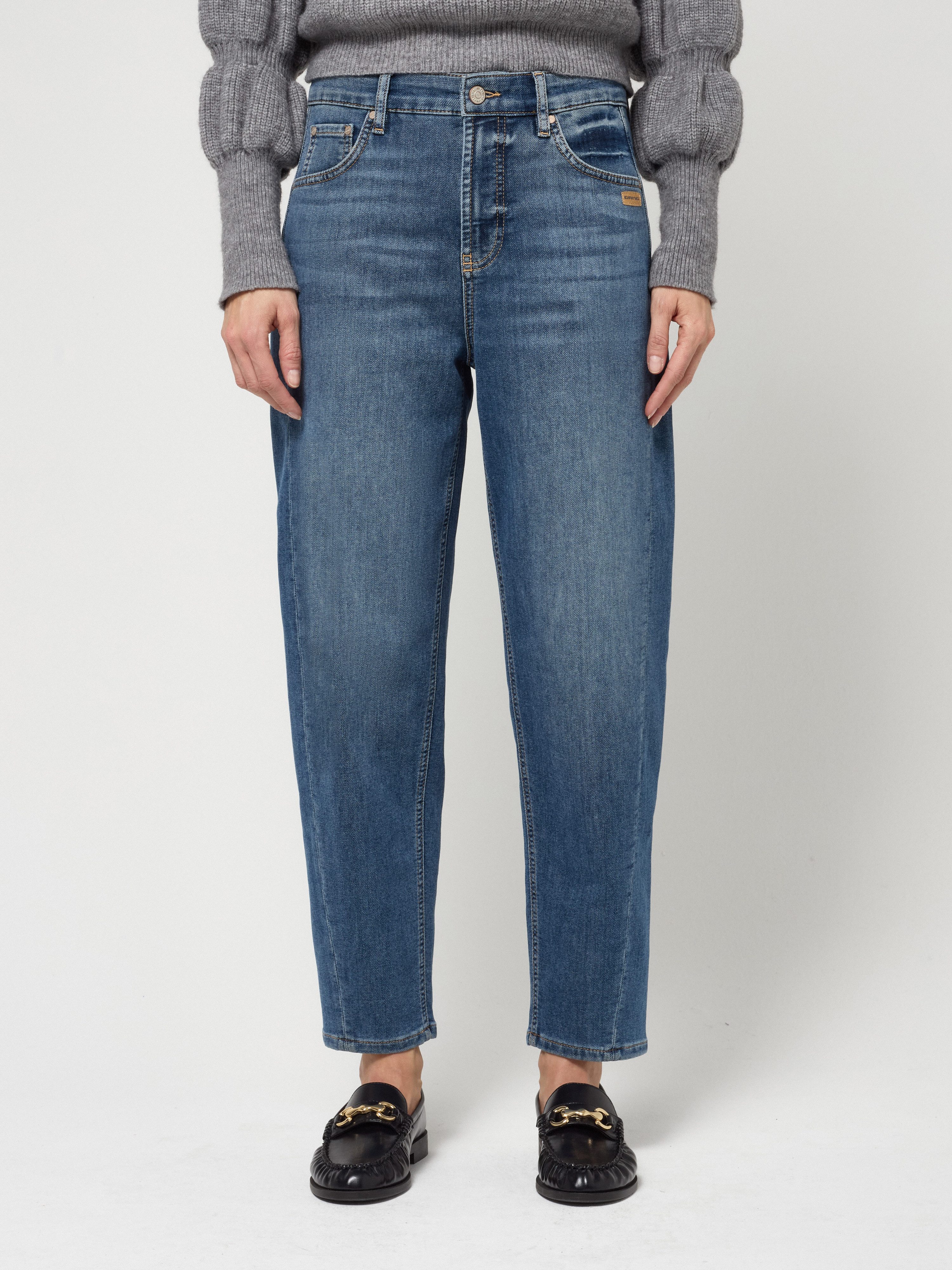 GANG 5-Pocket-Jeans 94BLAKE mit eingesetztem Seitenstreifen, cropped