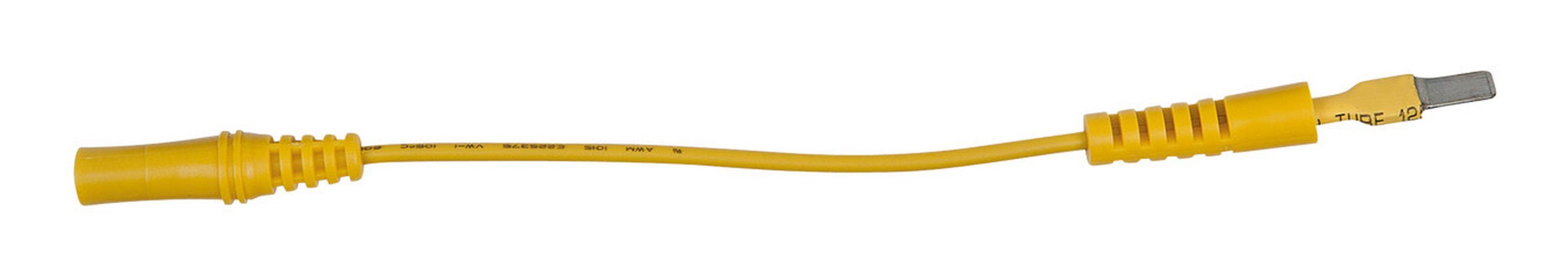 KS Tools Multimeter, 4 mm Eingangsbuchse auf 5 mm Prüfadapterstecker flach (gelb)