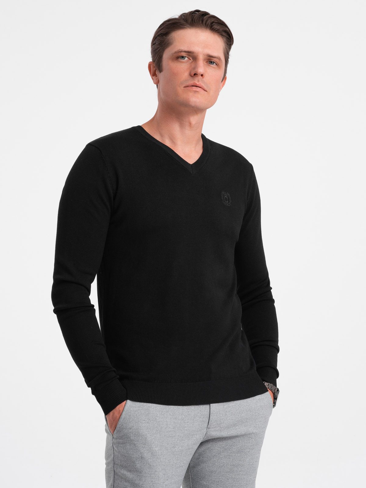OMBRE V-Ausschnitt-Pullover Eleganter Herrenpullover mit V-Ausschnitt günstig online kaufen