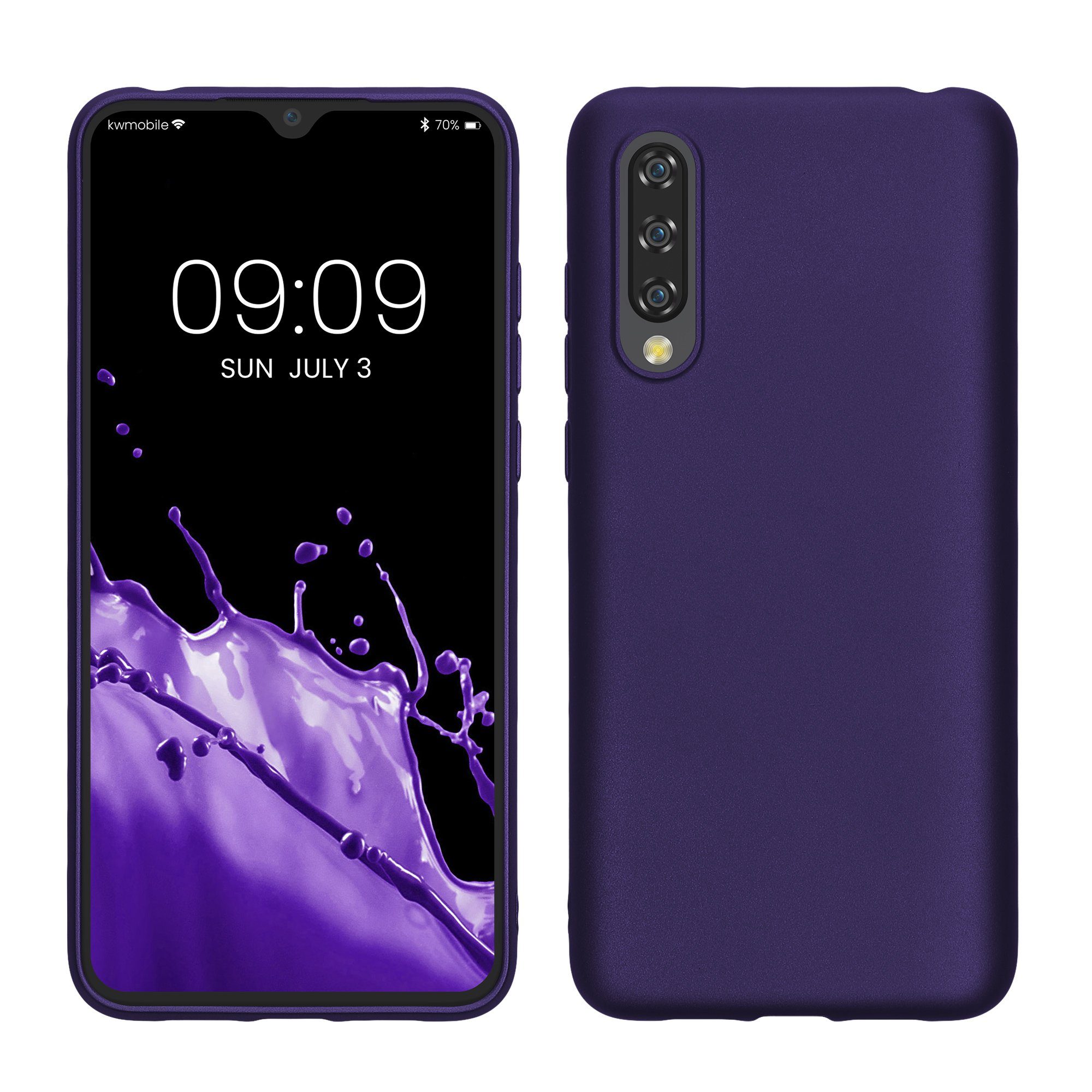 kwmobile Handyhülle Handyhülle für Xiaomi Mi 9 Lite Hülle, Silikon Case metallisch schimmernd - Schutzhülle Cover