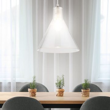 etc-shop Deckenleuchte, Leuchtmittel nicht inklusive, Decken Pendel Leuchte Design Hänge Lampe transparent Wohn