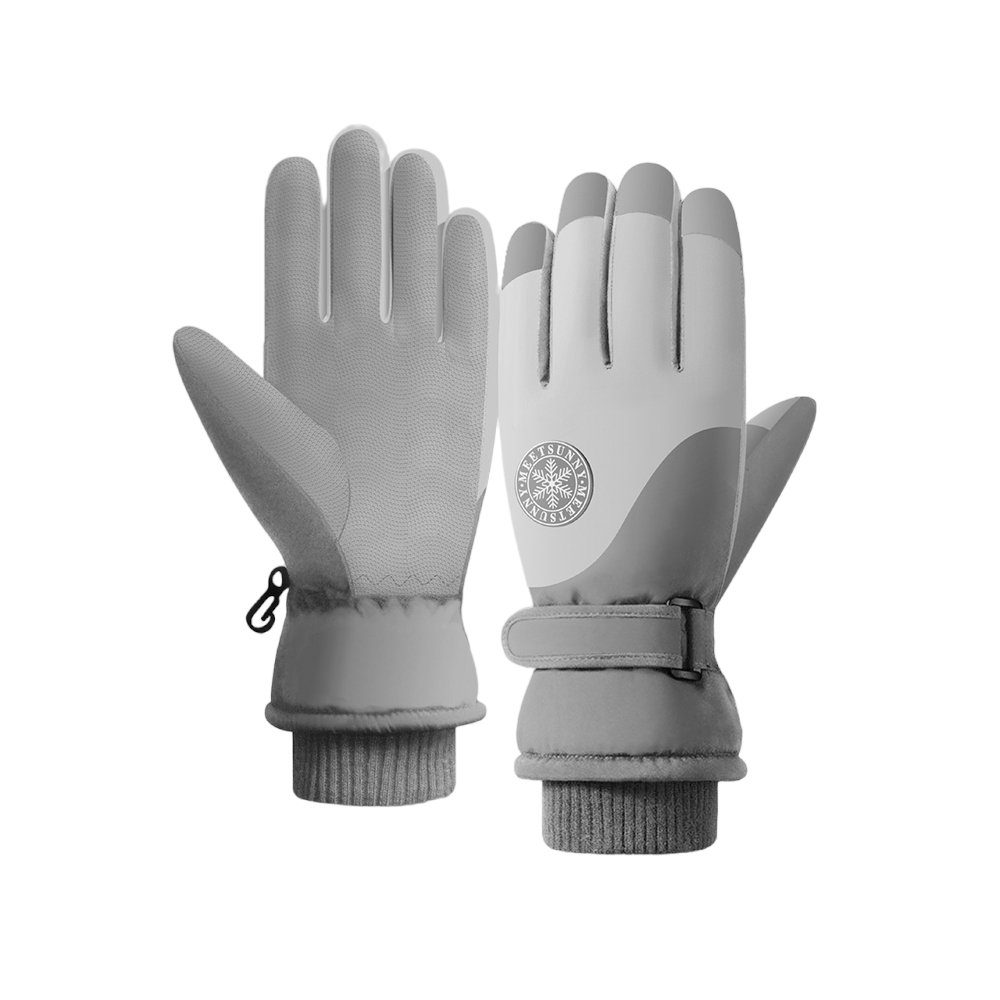 Anti-Rutsch Handschuhe Winter Grau Handschuhe) Skifahren Fahrradhandschuhe Radfahren Warm, Herren Paar Wasserdicht, Schnee für (1 Touchscreen Skihandschuhe LAPA HOME Winddicht