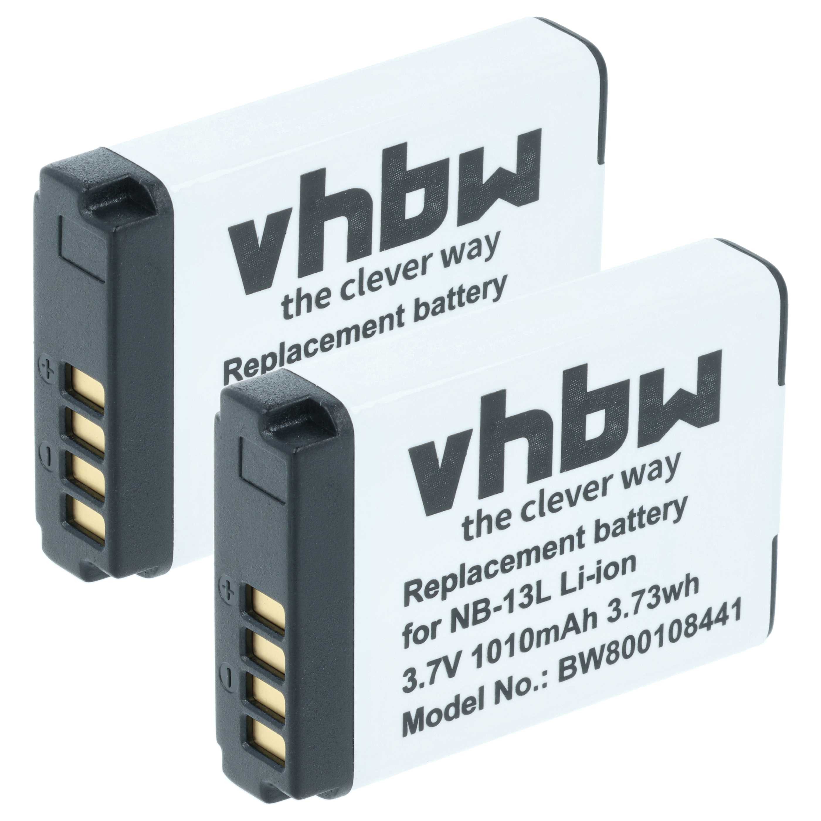 vhbw Akku passend für Canon PowerShot G5 X, G7 X Mark II, G1 X Mark III, G7 Kamera-Akku Akku Li-Ion 1010 mAh (3,7 V, 2 St), Leistungsfähige Austausch-Akkus für Digitalkamera, Spiegelreflexkamera