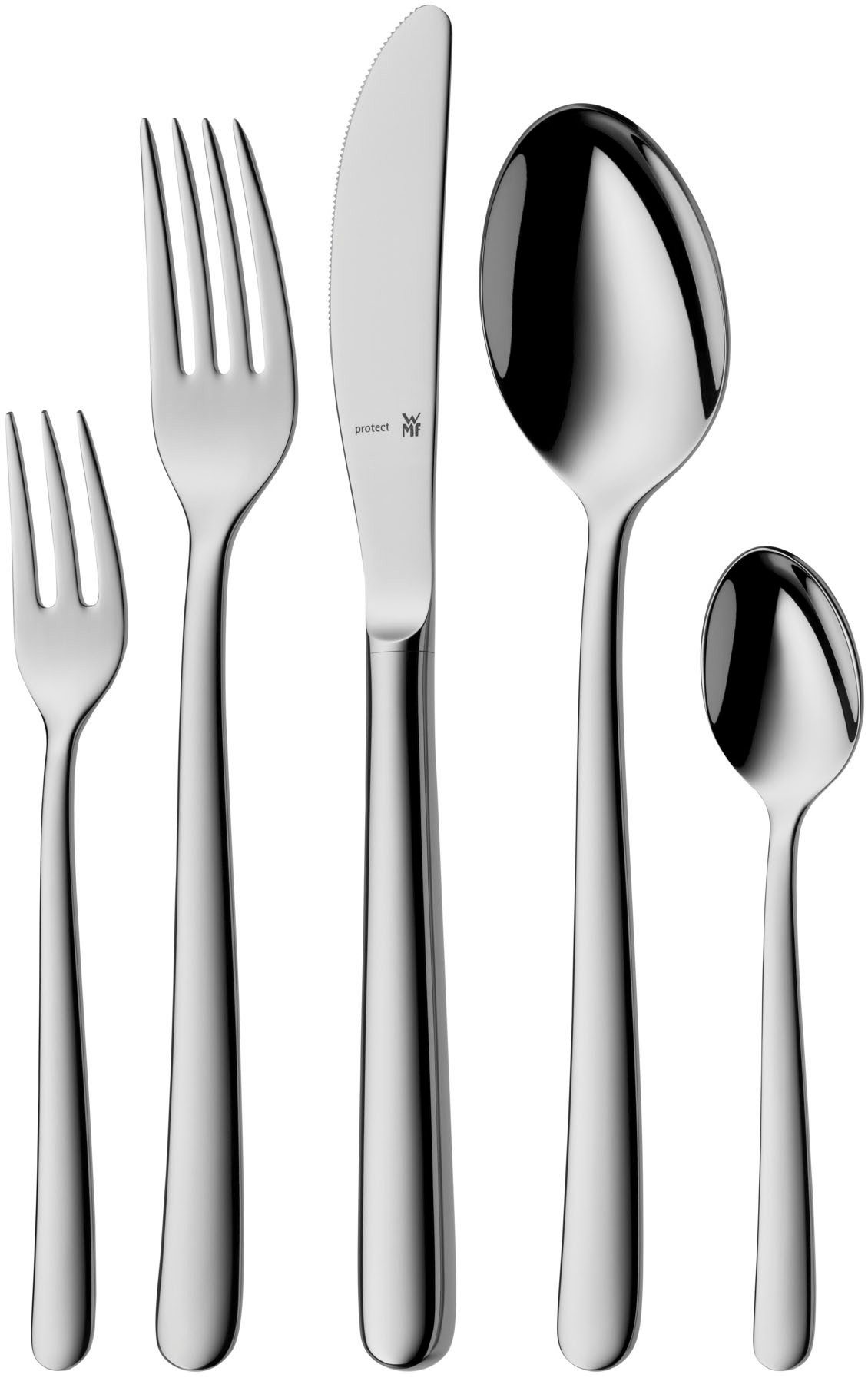 WMF Besteck-Set Kult Plus (30-tlg), 6 Personen, Cromargan® Edelstahl Rostfrei, ergonomisch, Cromargan protect
