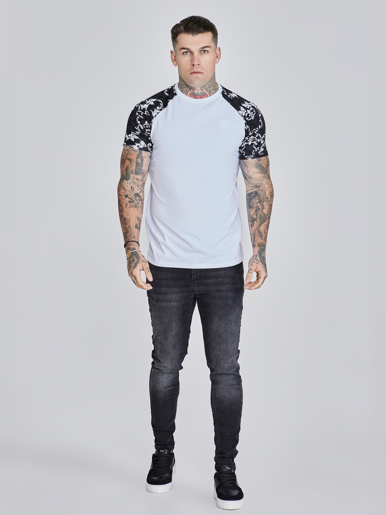 T-Shirt SikSilk Herren Weißes Venetian T-Shirt