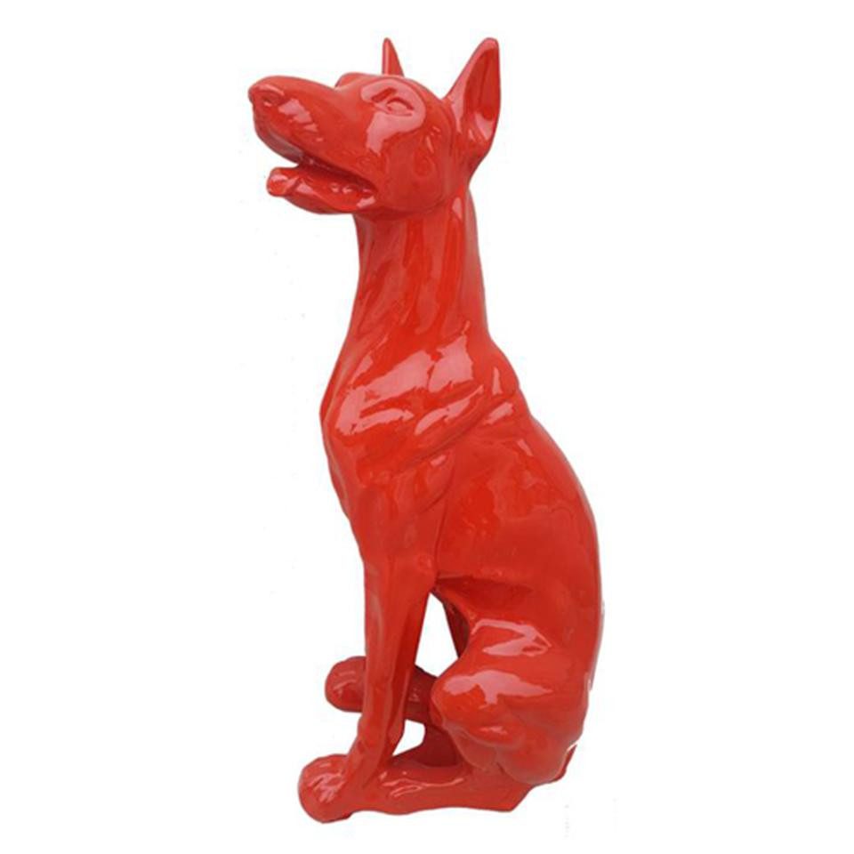 JVmoebel Skulptur Abstrakte Hundfigur in Rot aus Kunststoff für Garten und Wohnraum (1 St), Made in Europe