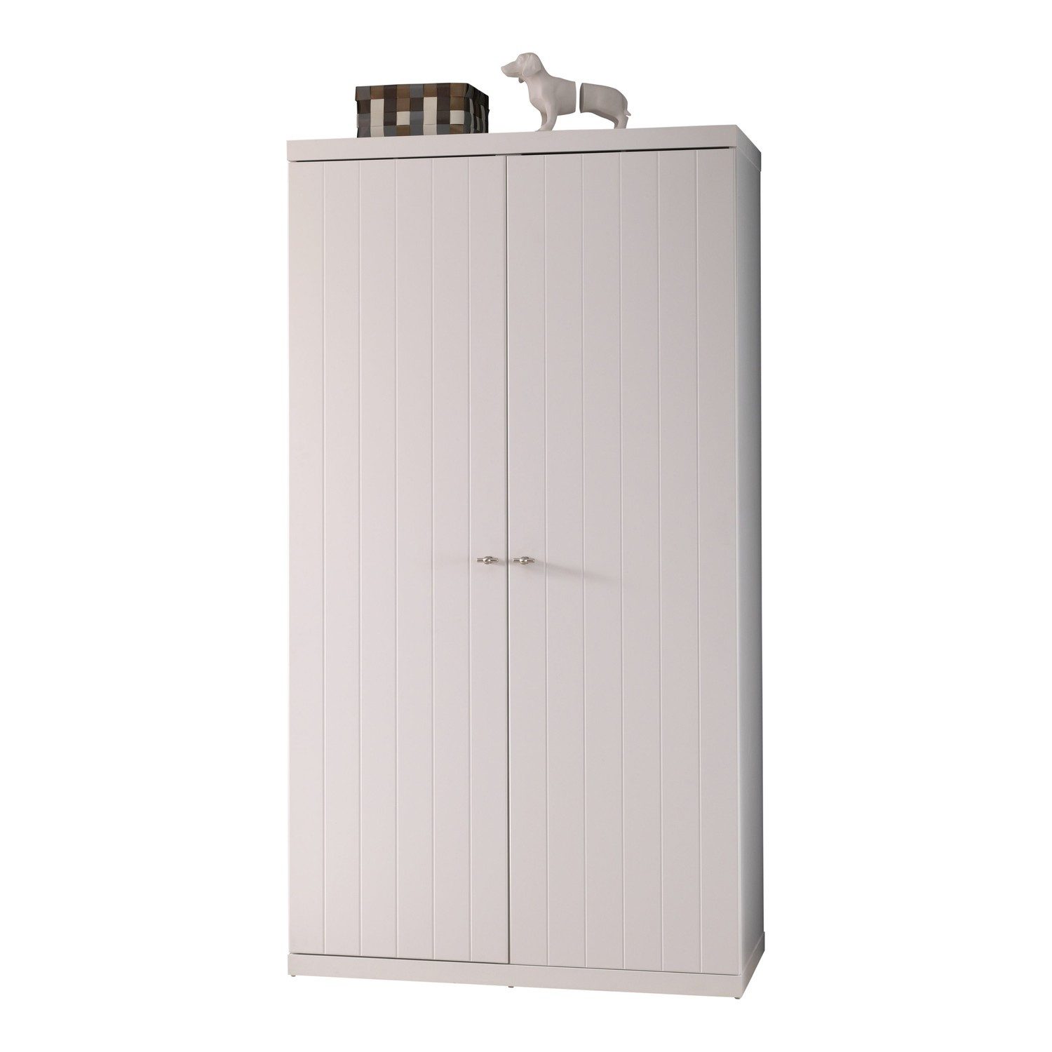 Natur24 Kleiderschrank Kleiderschrank 2-trg Robin MDF Weiß 110x57cm