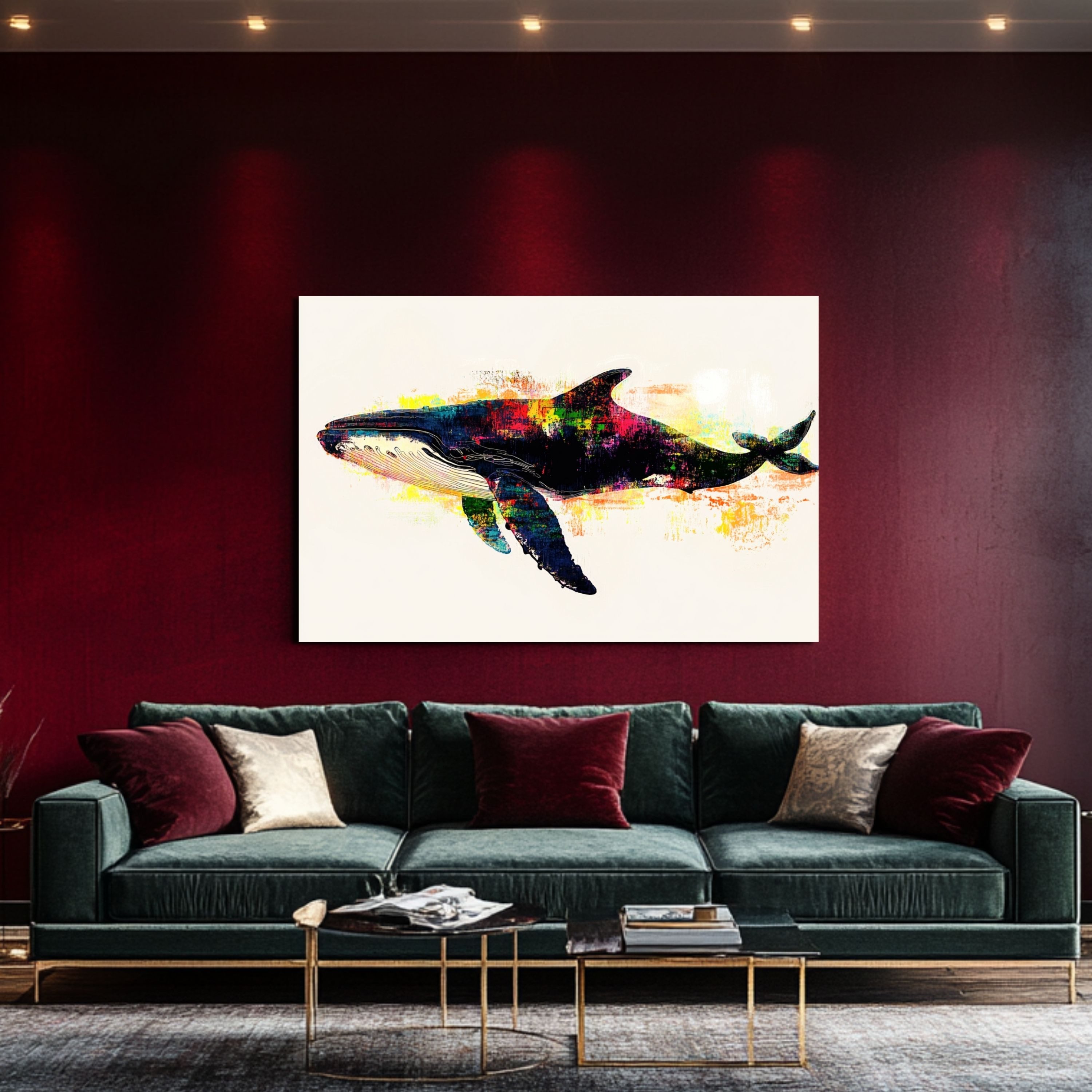 DARO Design Leinwandbild Modern Abstrakt Wandbilder XXL Wandbild Wand Deko Leinwand Bilder, (Wal Warhol Glitch - Bild Groß Wohnzimmer Schlafzimmer Küche Esszimmer Einteilig Querformat Fotodruck Leinwände Wanddeko Abstrakte Kunst Boho), 30x20cm