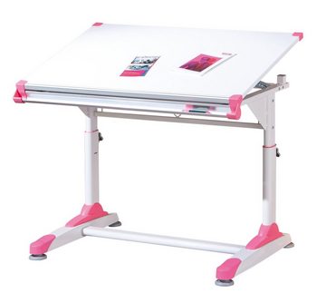 Inter Link Schreibtisch 2Colorido, höhenverstellbarer Kindertisch mit neigbarer Tischplatte